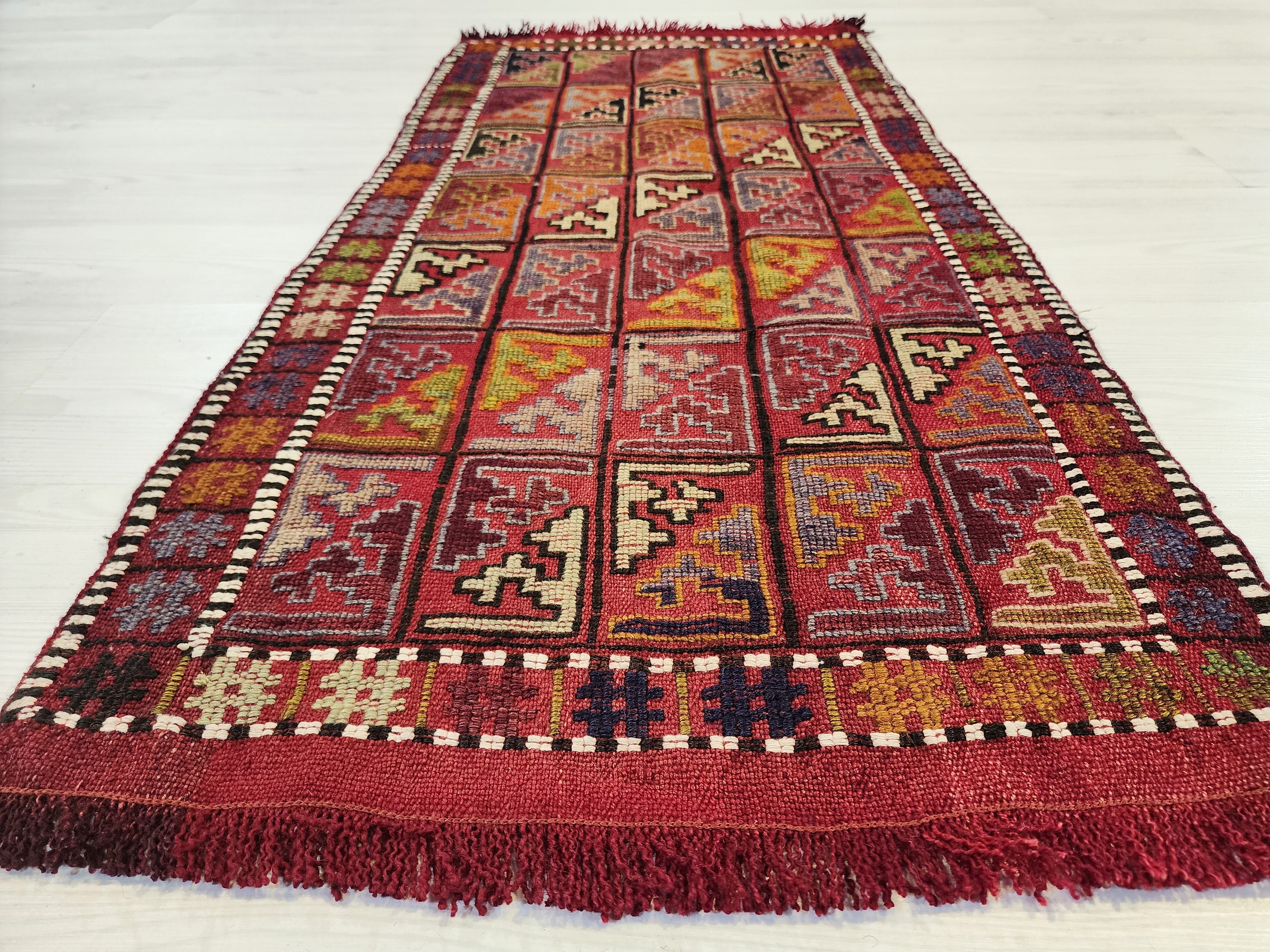 vintage Konya Wool Small Rug — styled view