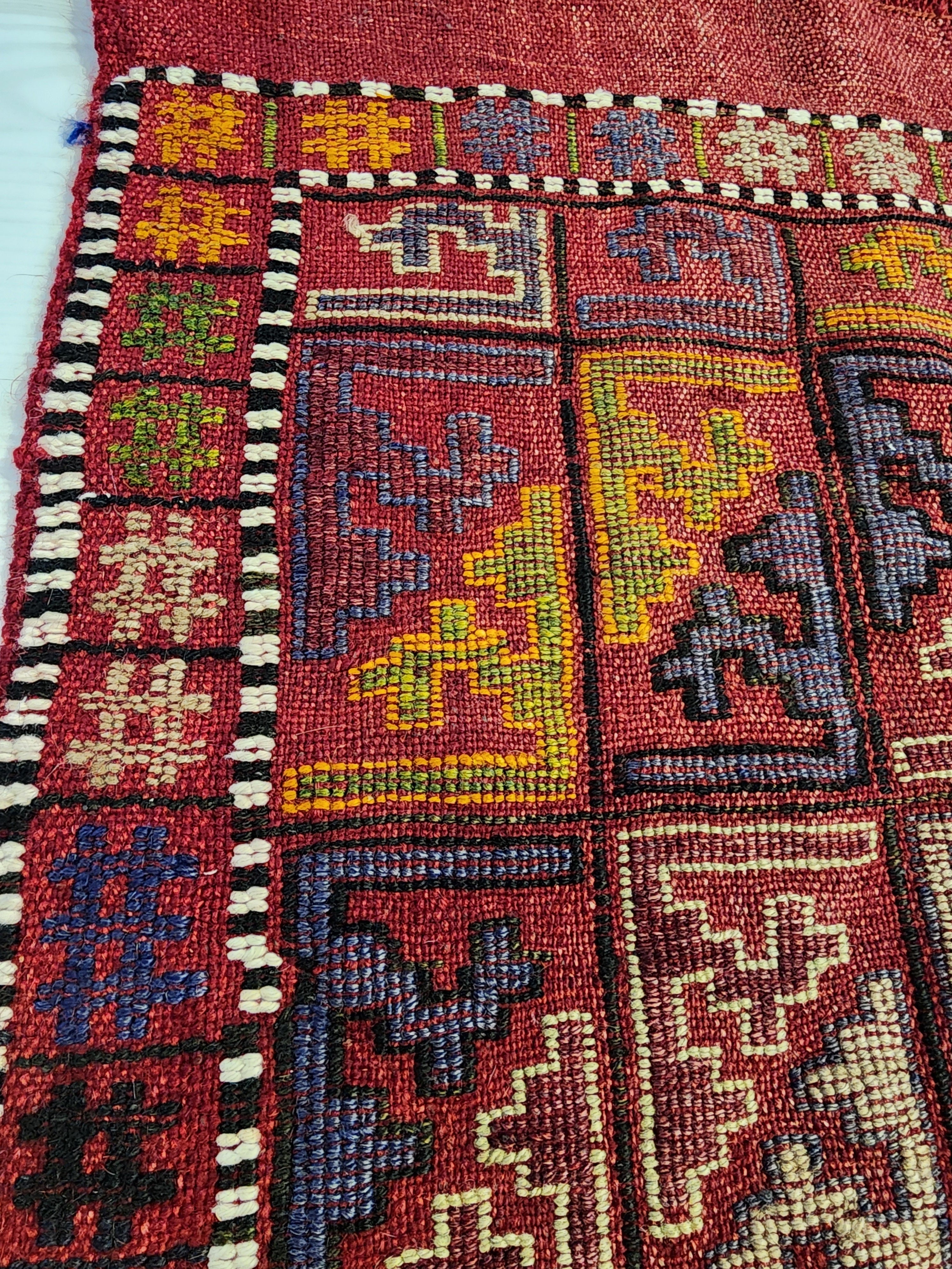 vintage Konya Wool Runner Rug — corner detail