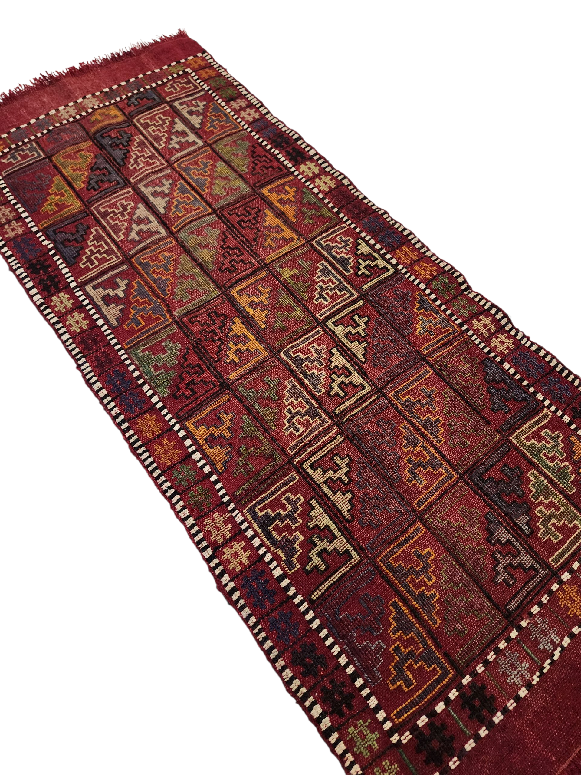 vintage Konya Wool Runner Rug — detail texture