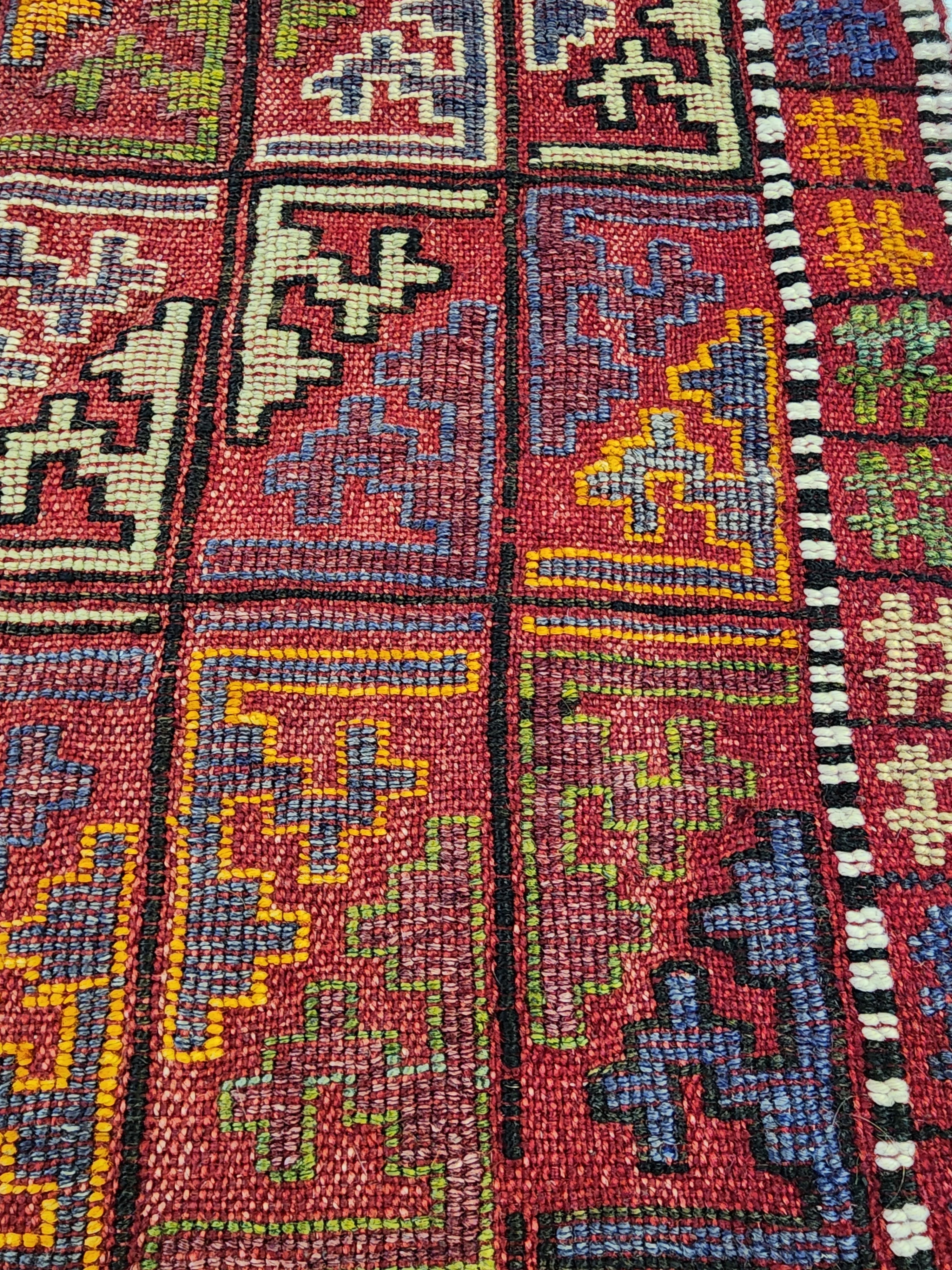 vintage Konya Wool Runner Rug — pattern close-up