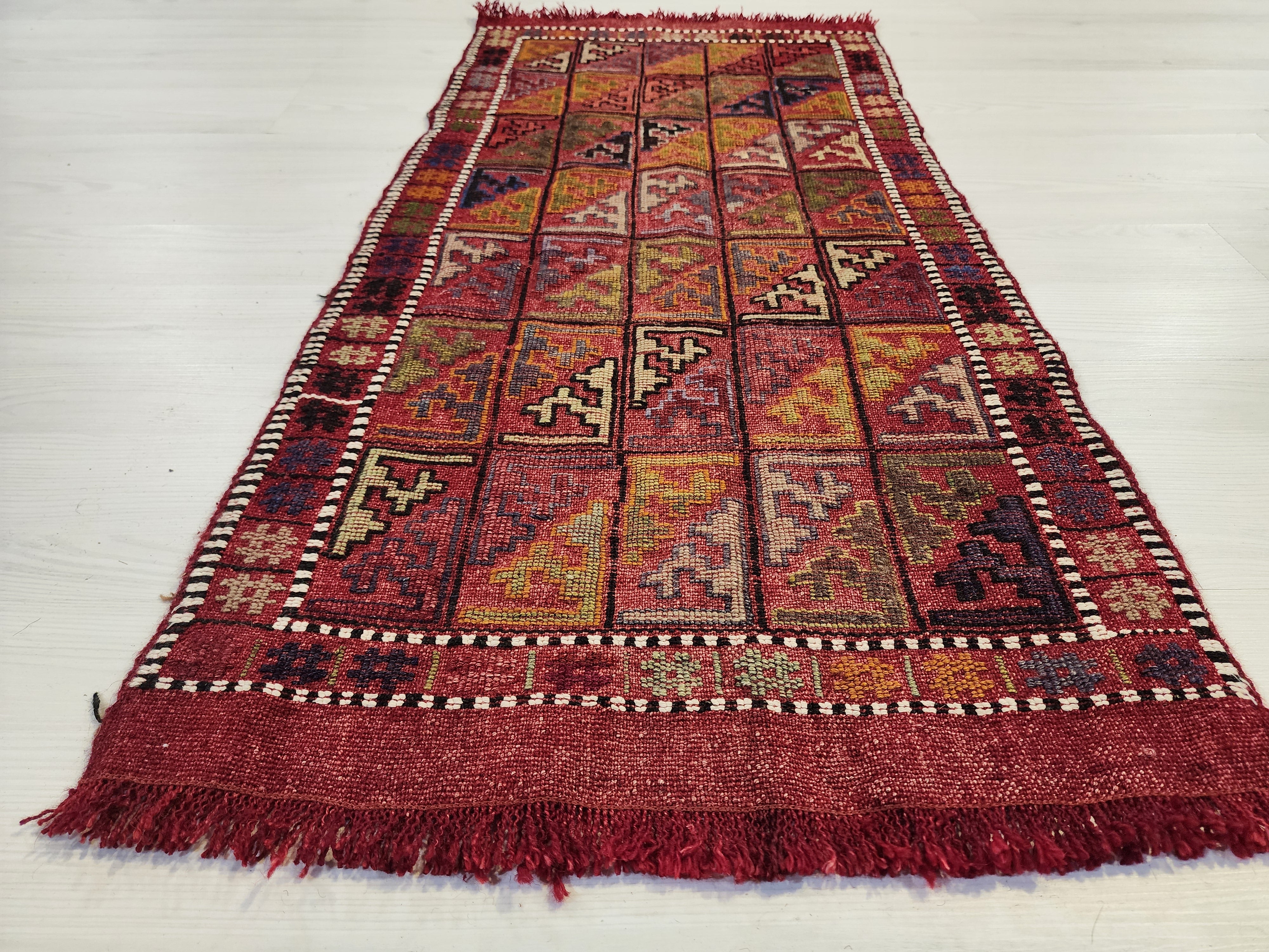 vintage Konya Wool Runner Rug — pile detail