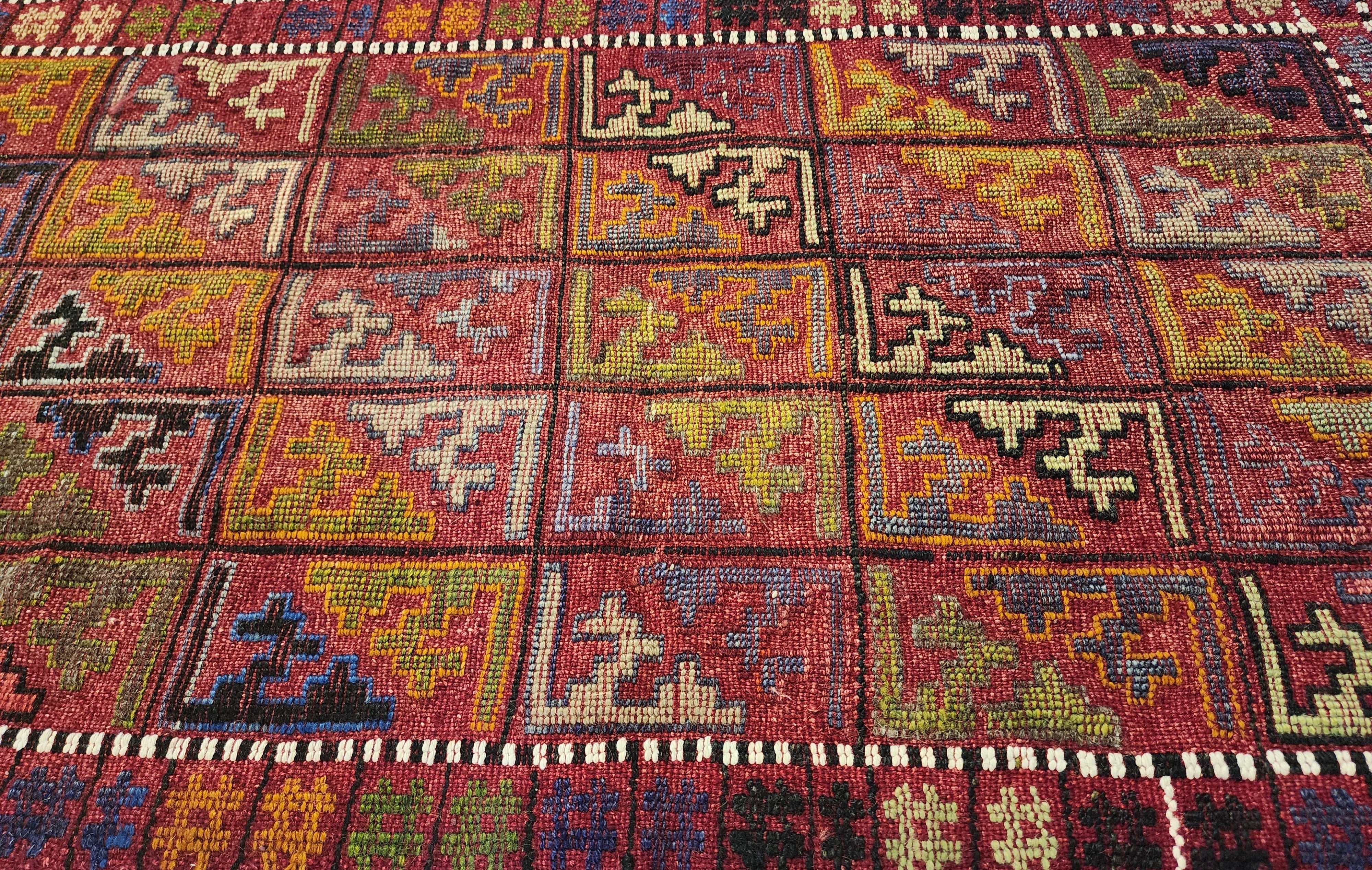 vintage Konya Wool Runner Rug — border pattern