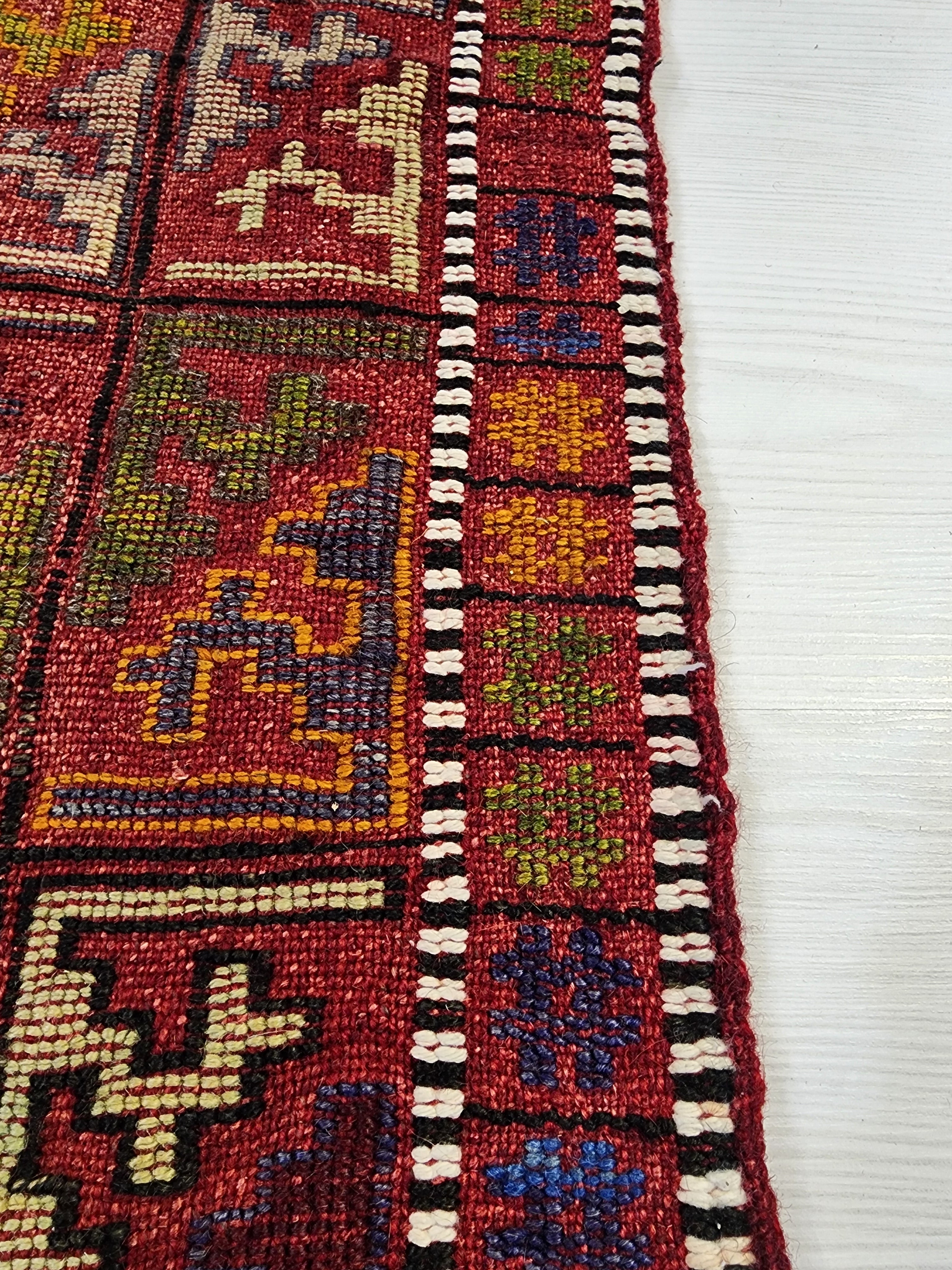 vintage Konya Wool Runner Rug — pattern close-up