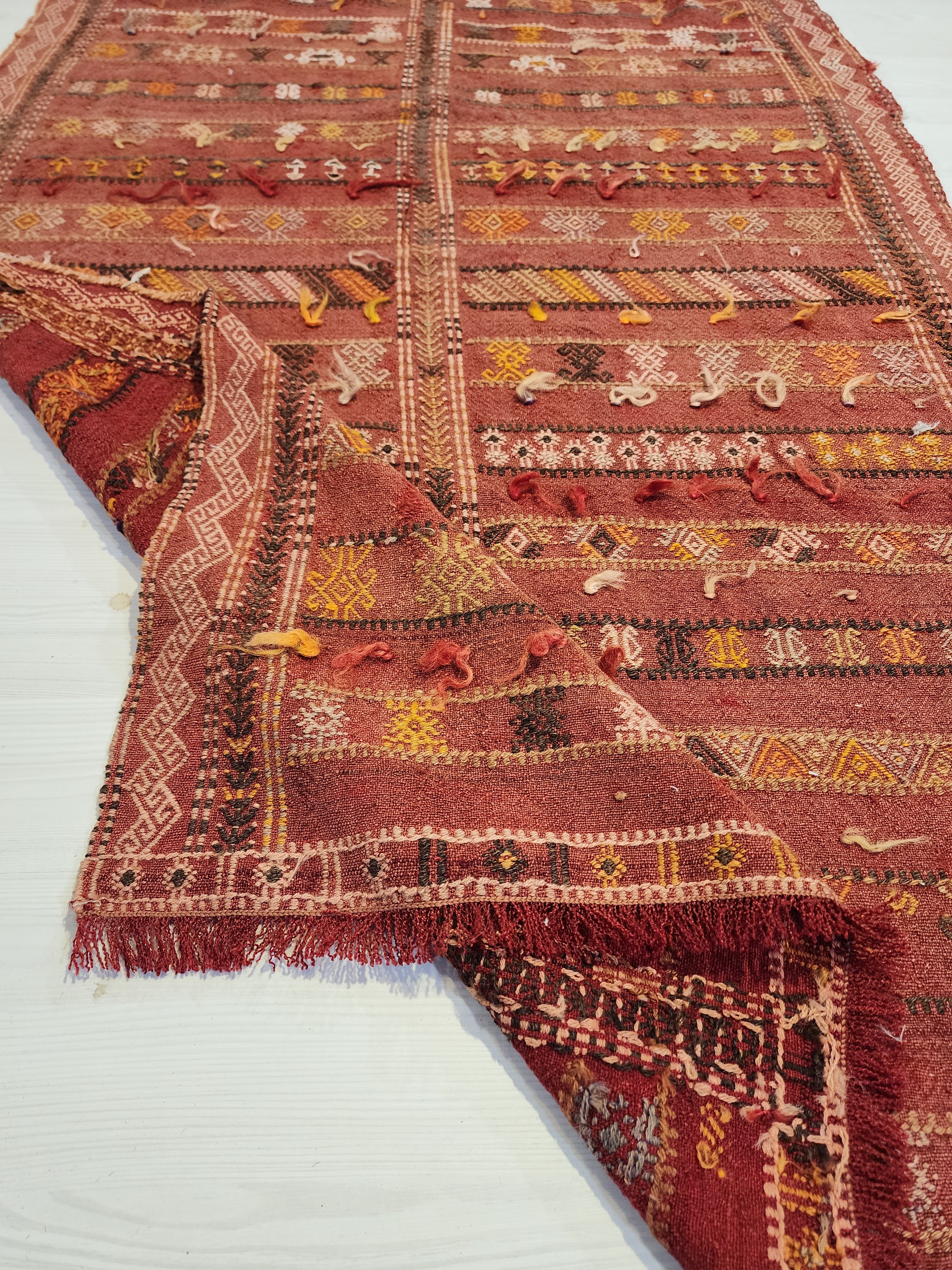 vintage Konya Wool Small Rug — border pattern