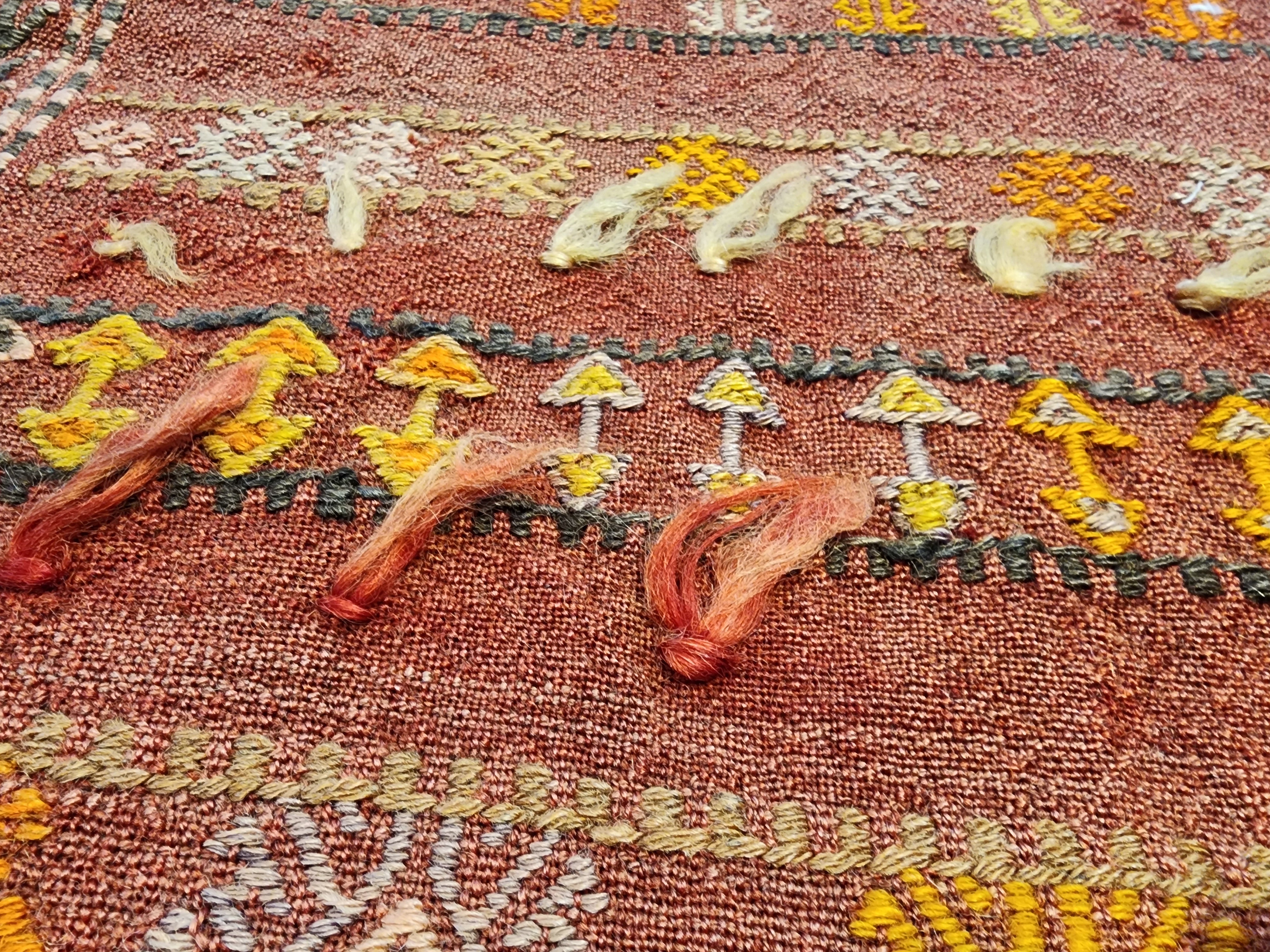 vintage Konya Wool Small Rug — colour close-up