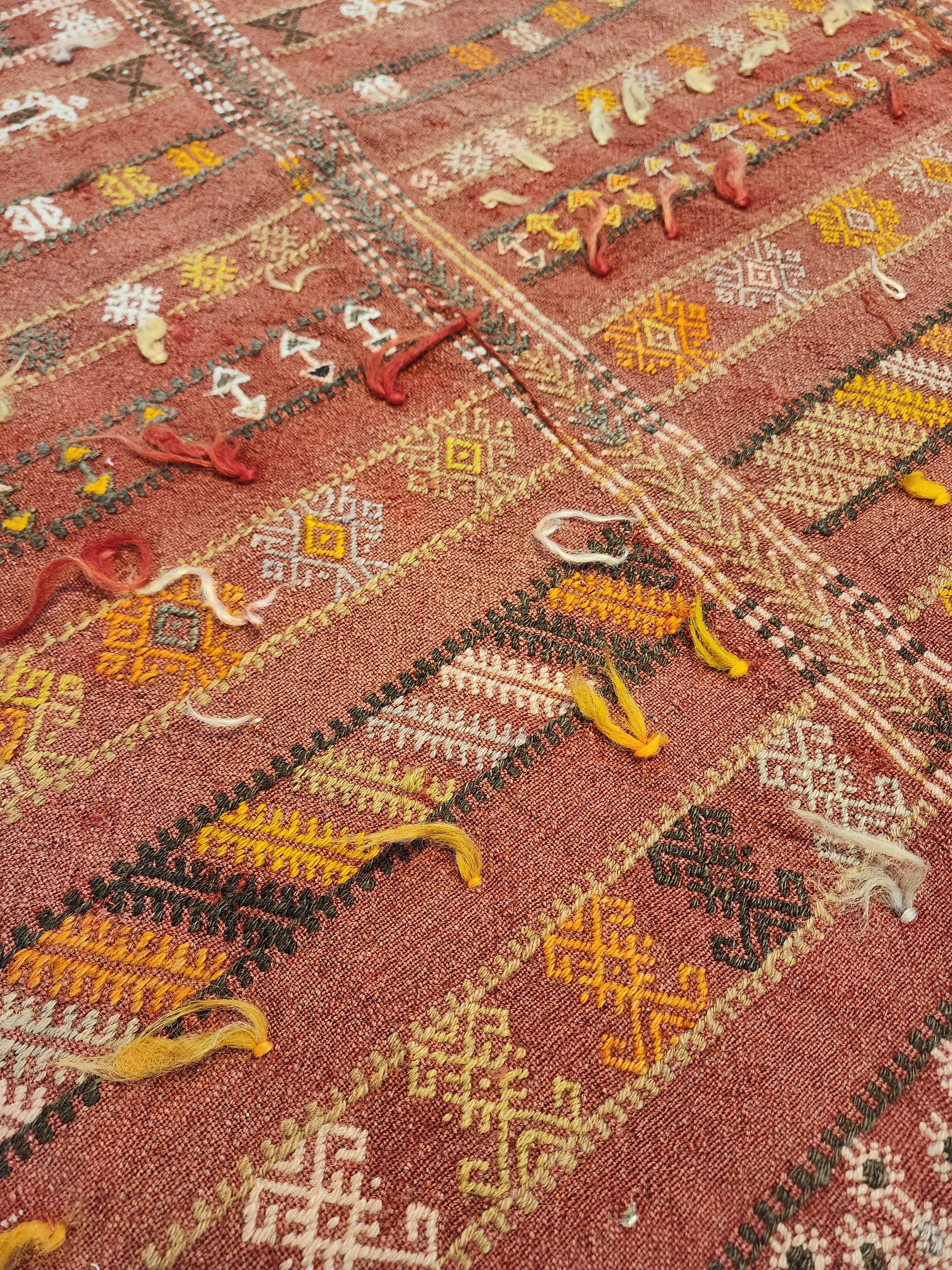 vintage Konya Wool Small Rug — back view