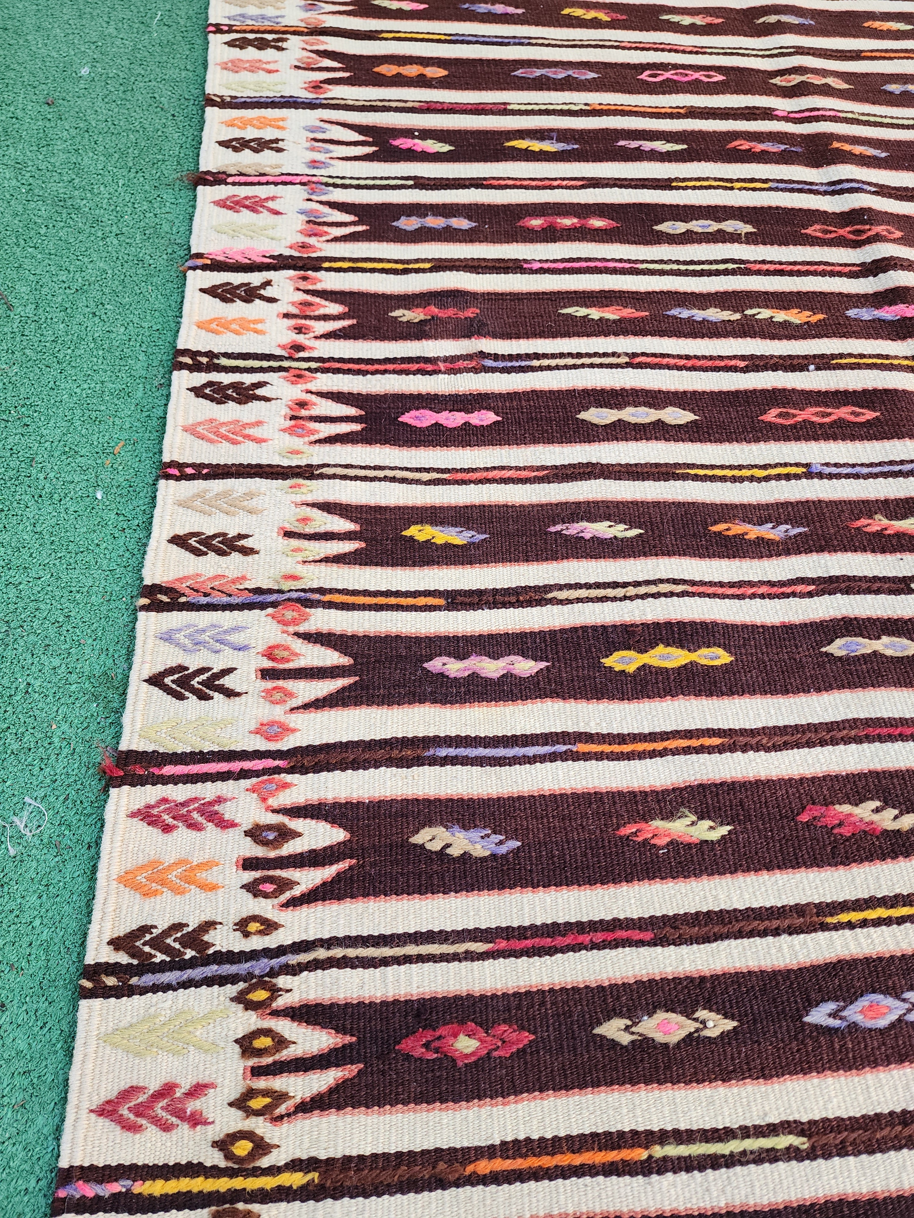 Brown Kilim Rug, Ankara Elmadag Rug 3'5''x4'7''