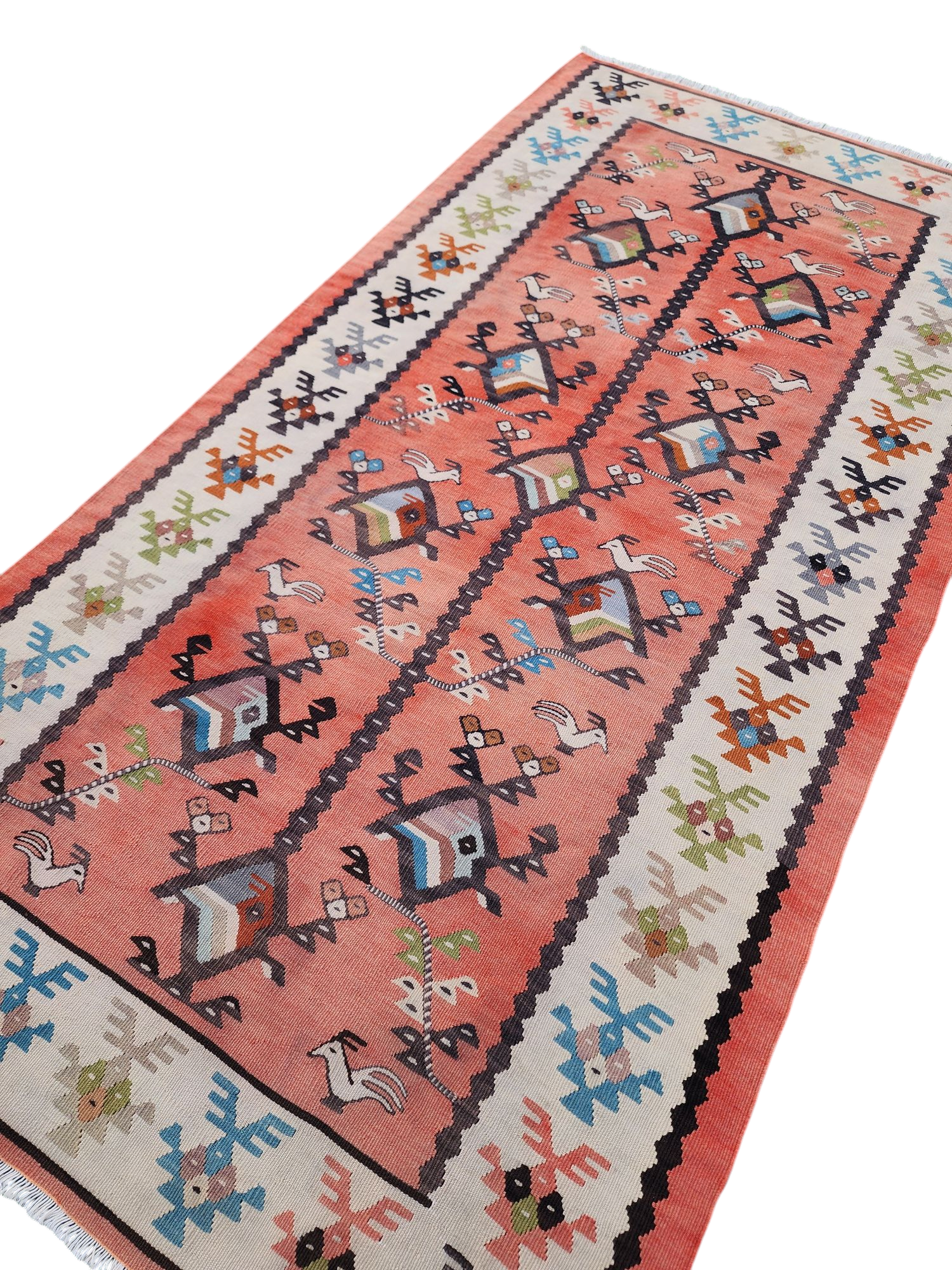 Pirot Kilim Rug, Handmade Organic Wool Vintage Rug, Boho Rustic Anatolian Home Decor, Moroccan Carpet Persian Area Rug, Kilim Rug 5'3"x2'7''