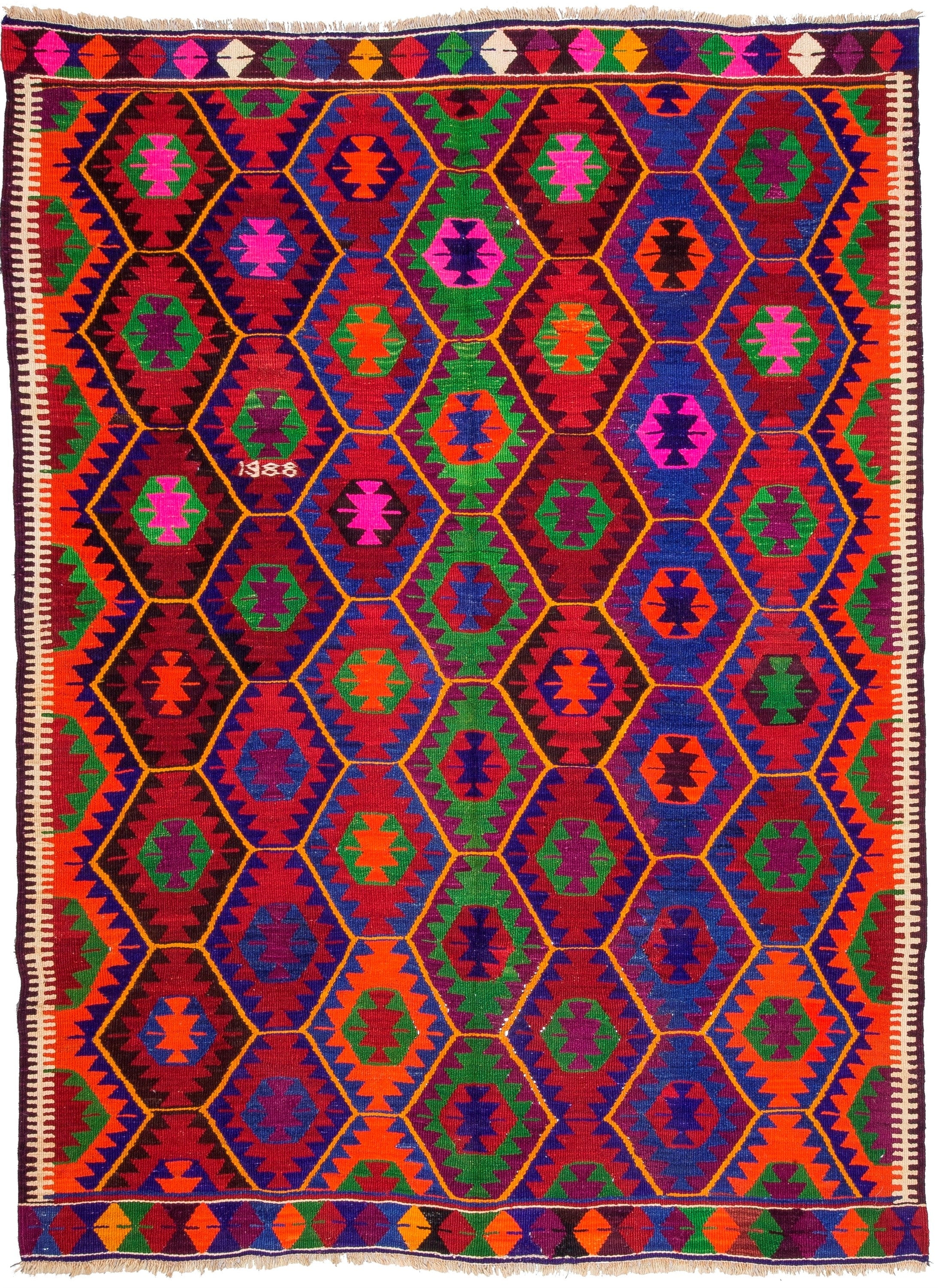 Barak Antalya Turkish Kilim Rug, 6 ft 1 in x 5 ft 1 in