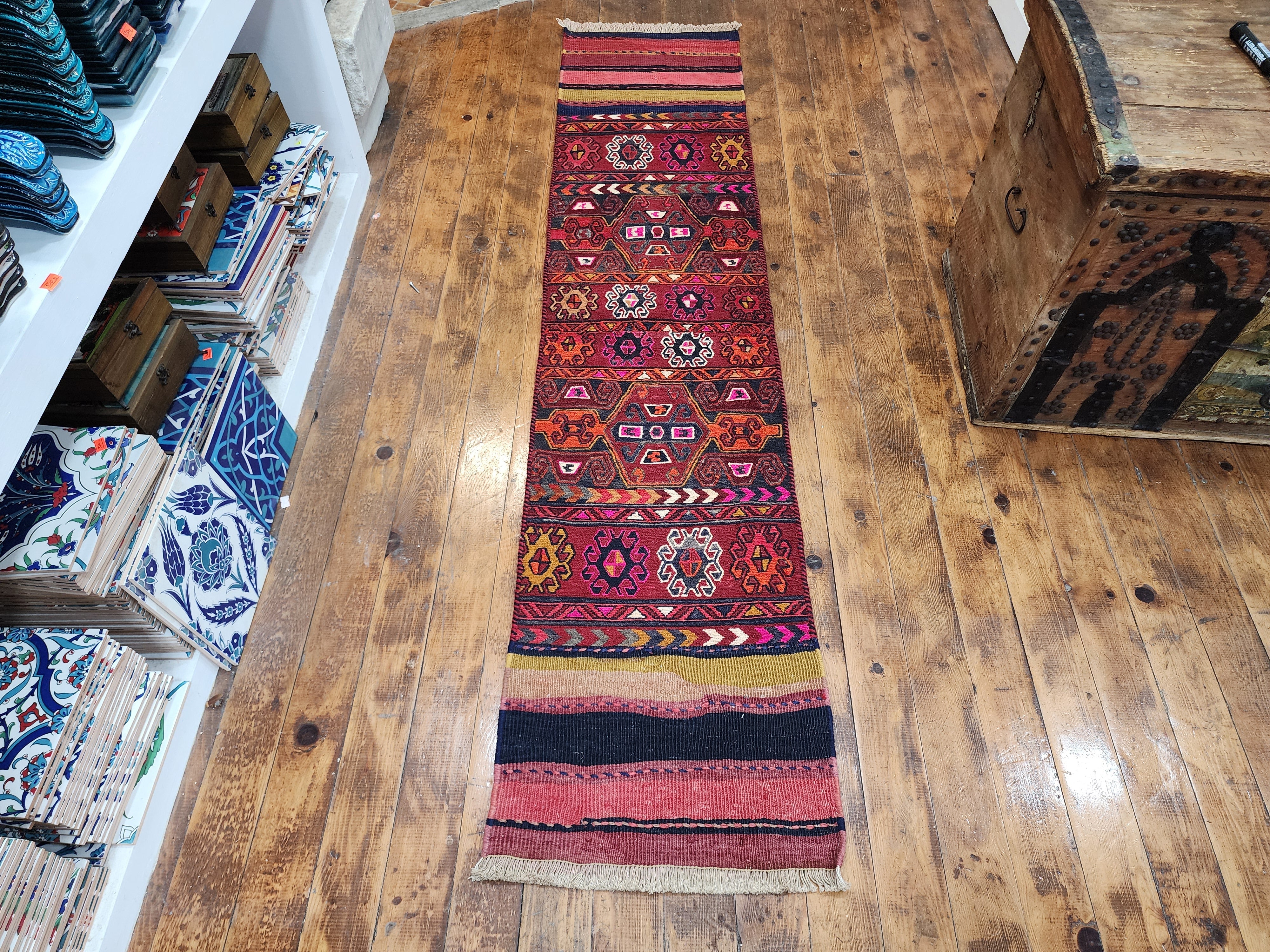 vintage Anatolian Wool Runner Rug — detail texture