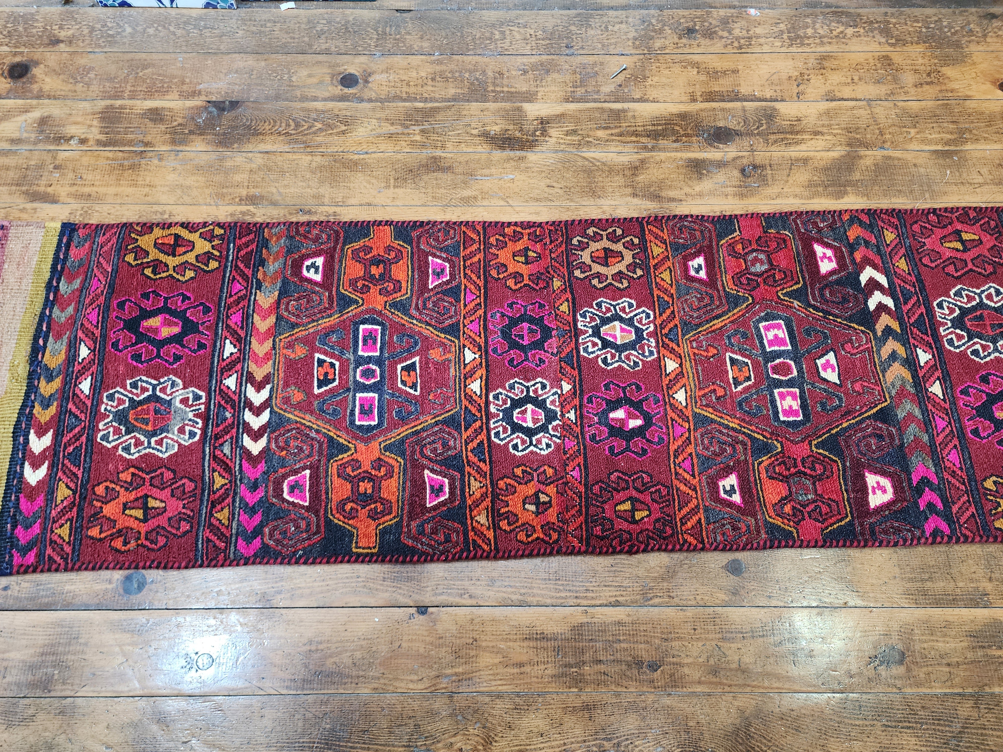 vintage Anatolian Wool Runner Rug — in setting