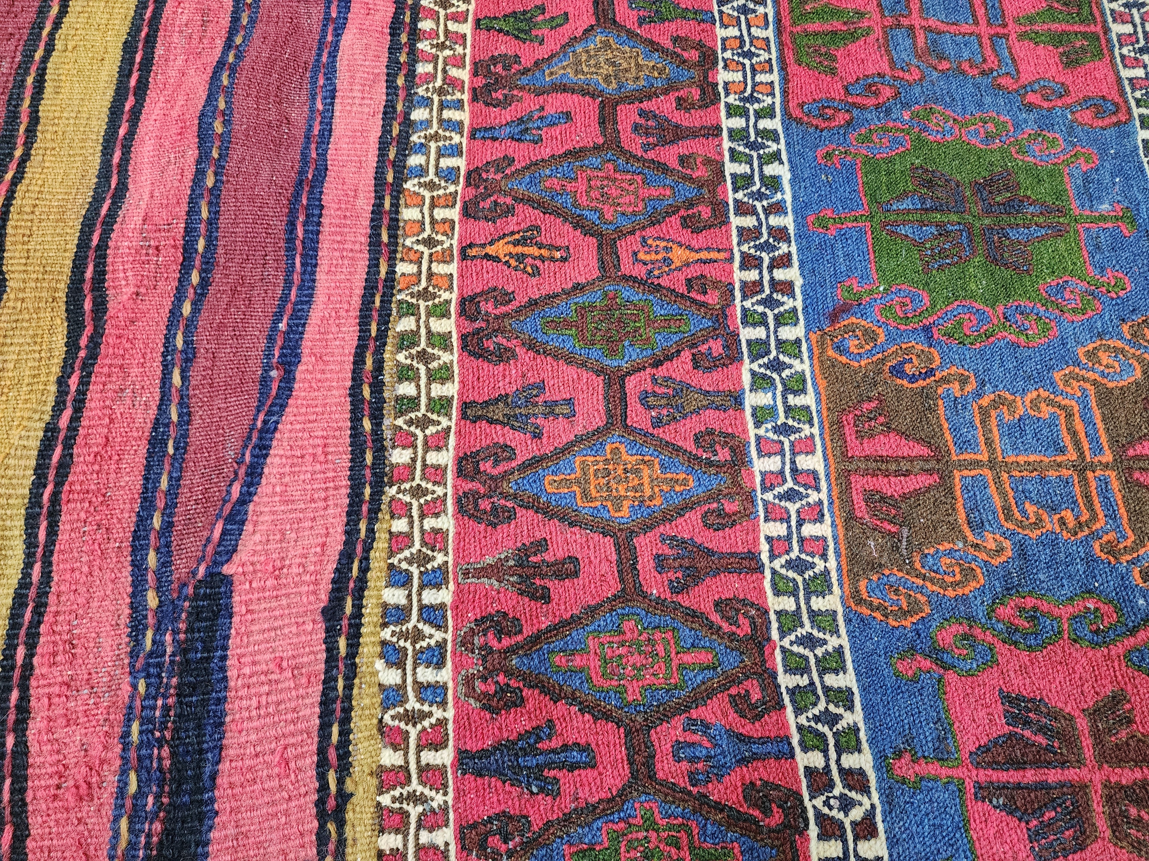 Vintage Kilim Runner Rug, 6x2 ft, Handmade Wool Embroidered Turkish Rug