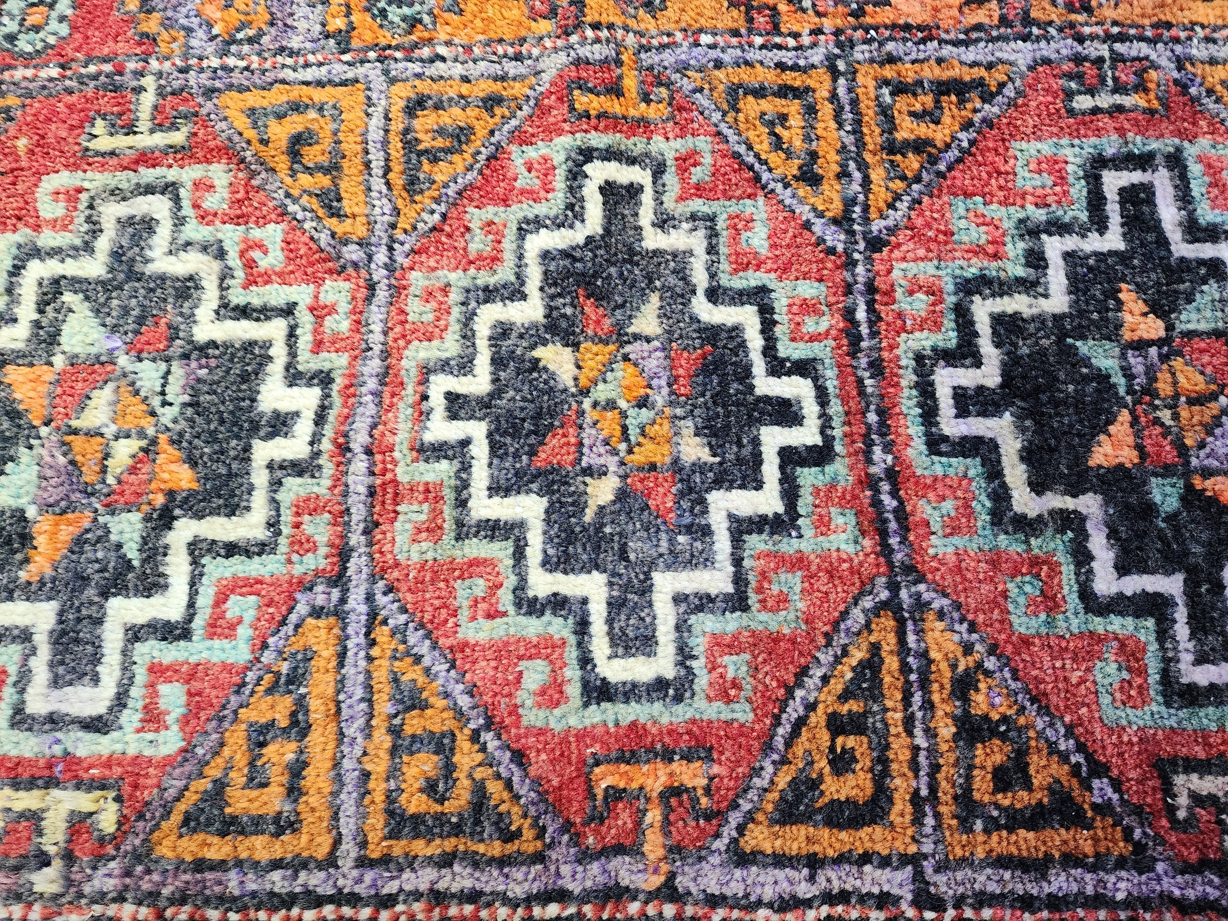 antique Konya Wool Small Rug — corner detail