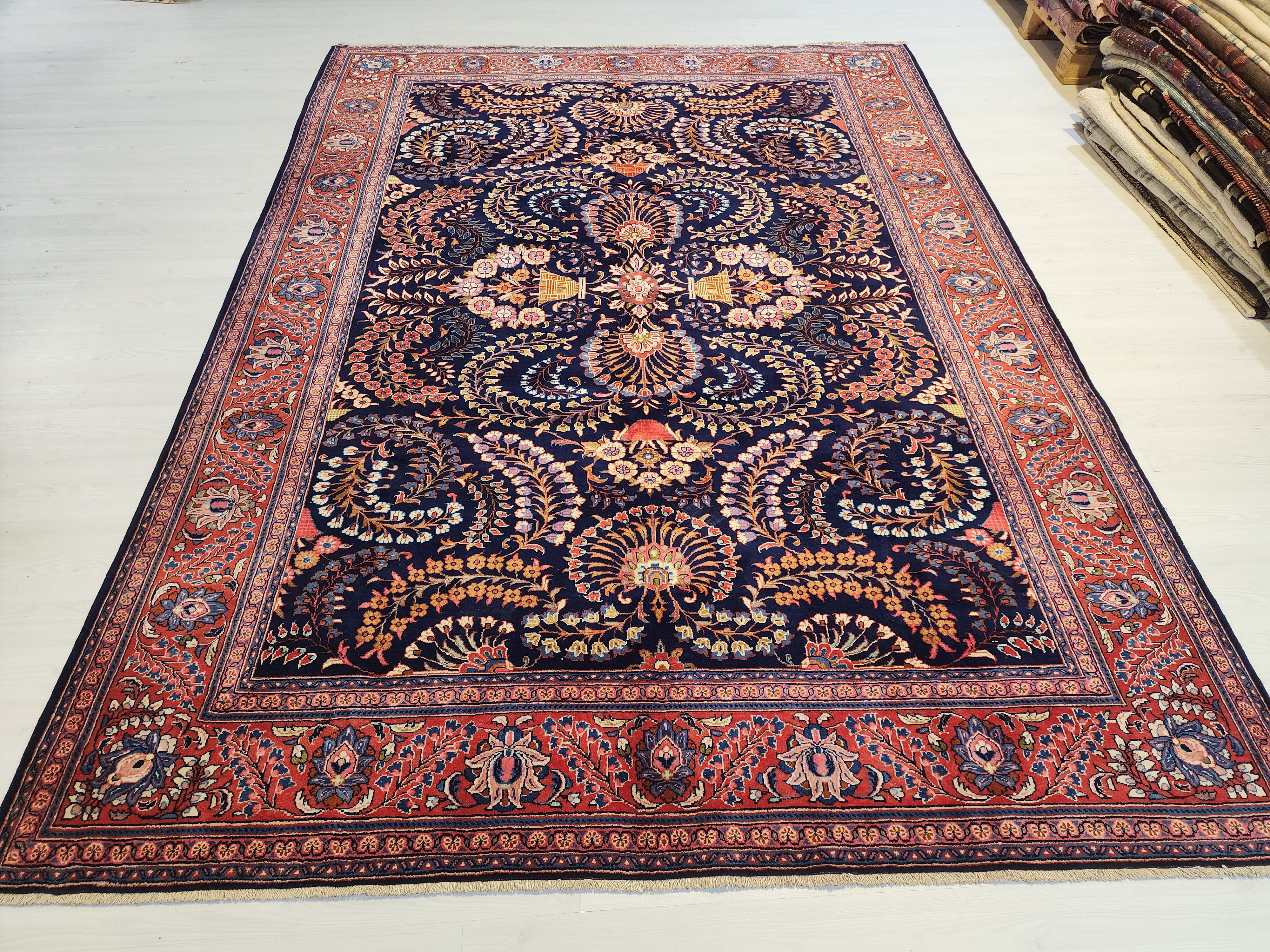 Antique Turkish Wool Rug, 7x9, Vegetable Dyed, Anatolian Carpet