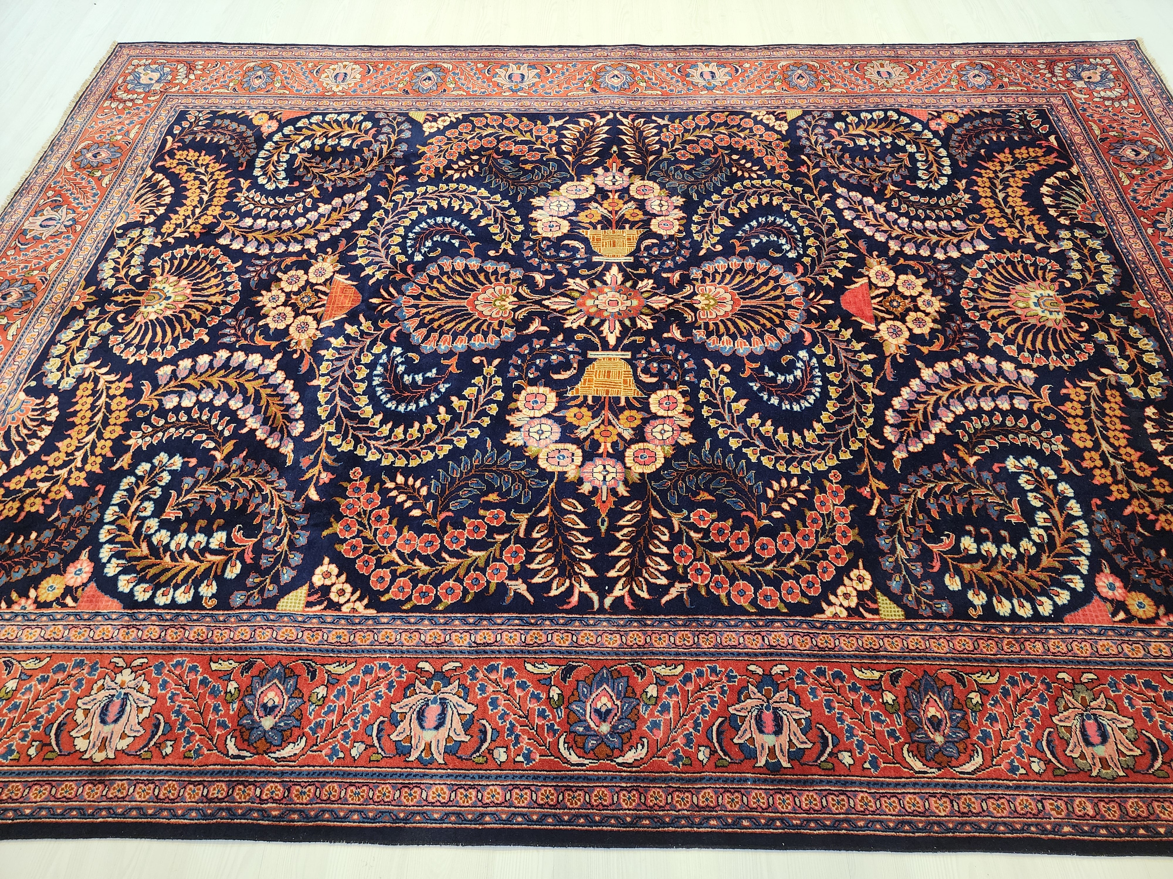 Antique Turkish Wool Rug, 7x9, Vegetable Dyed, Anatolian Carpet