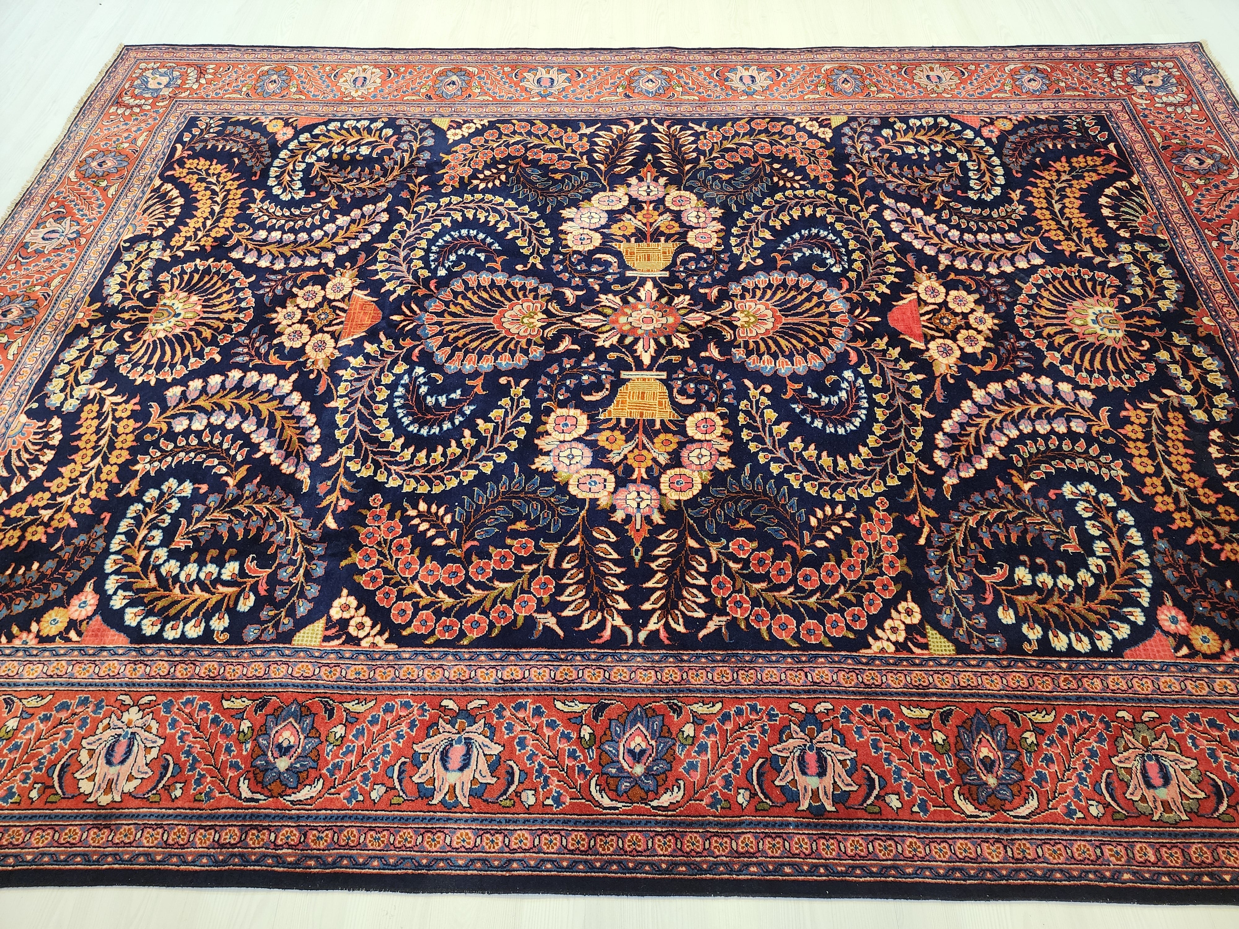 antique Anatolian Wool Large Area Rug — styled view