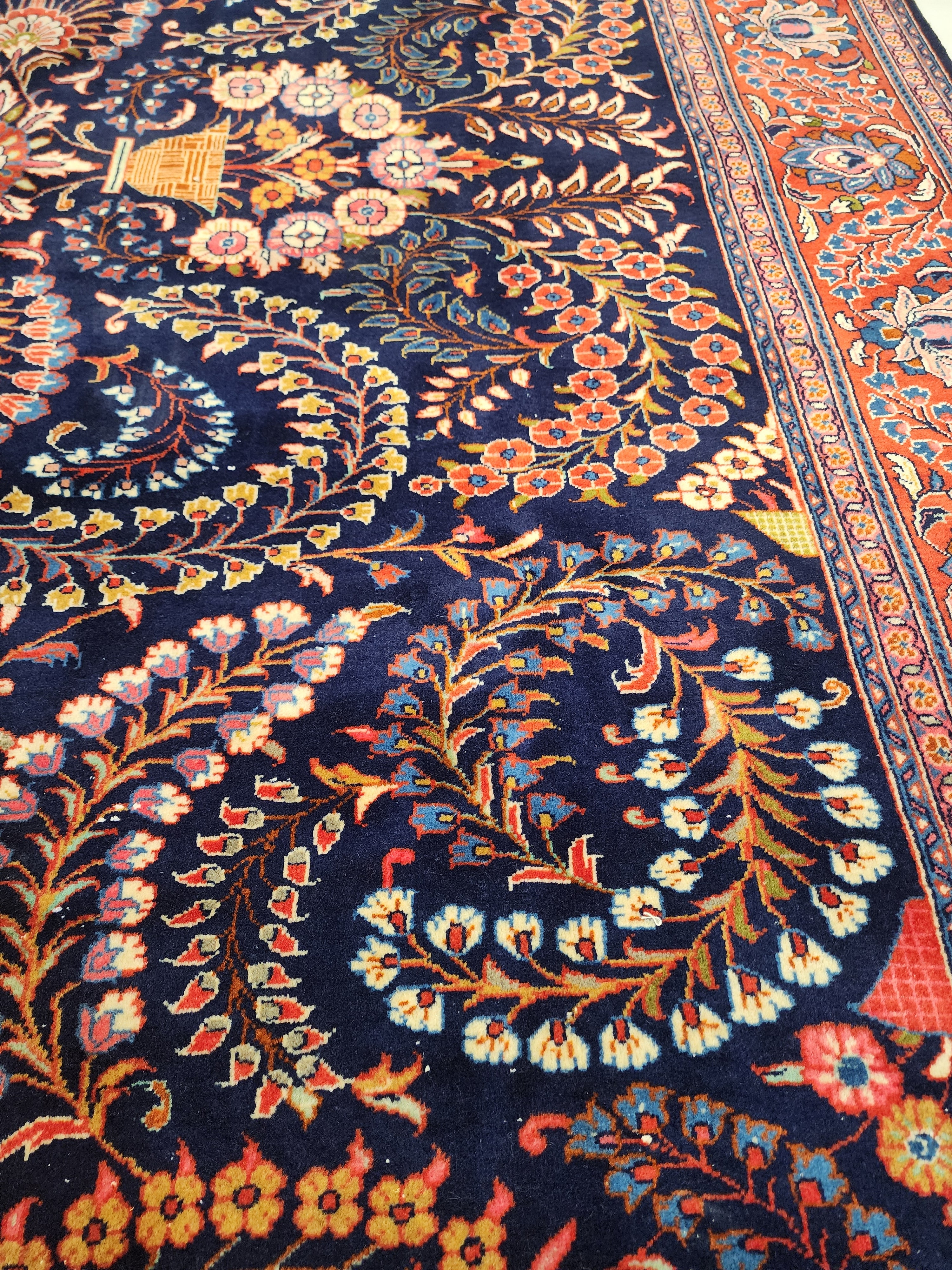 Antique Turkish Wool Rug, 7x9, Vegetable Dyed, Anatolian Carpet