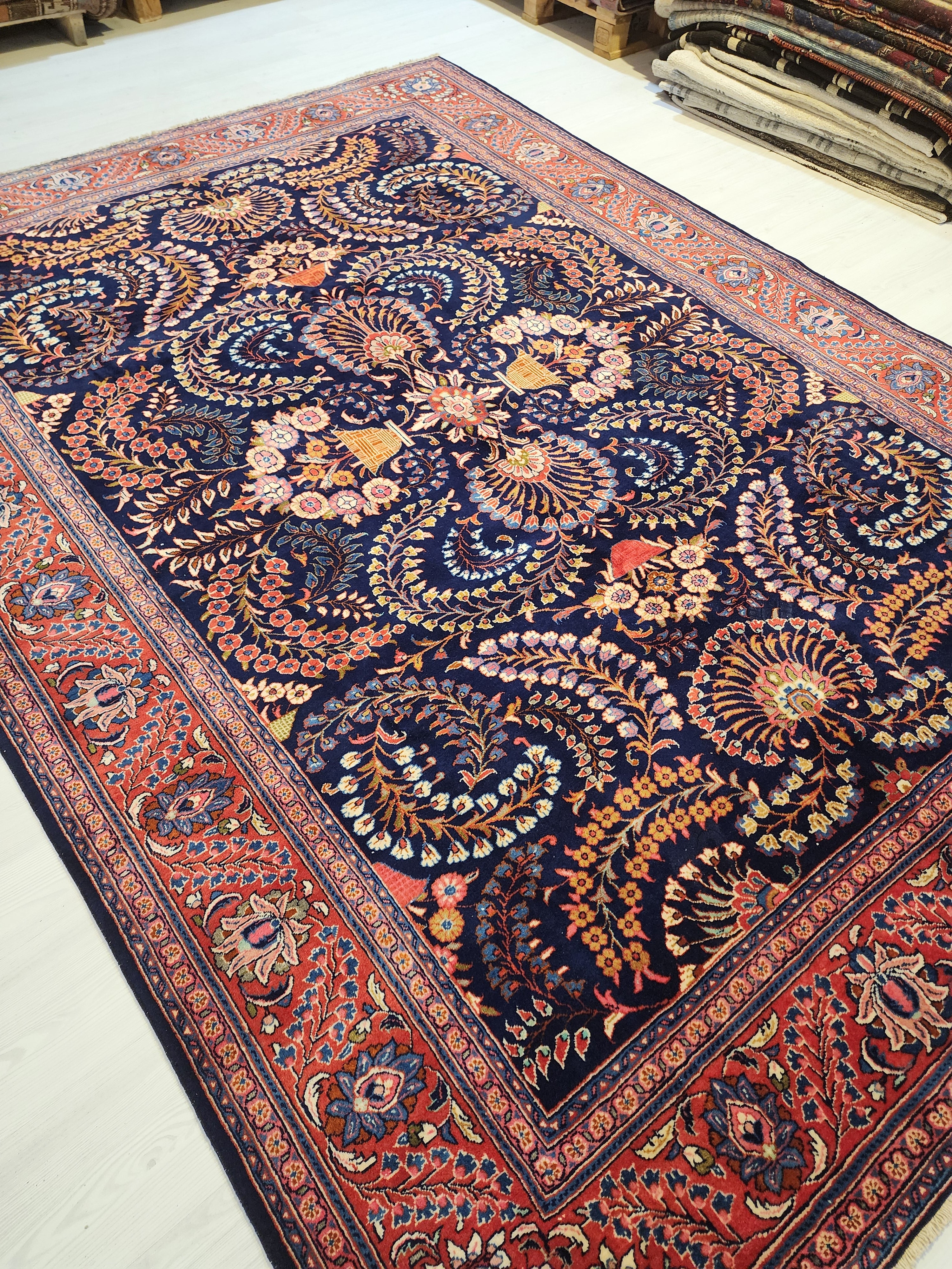 Antique Turkish Wool Rug, 7x9, Vegetable Dyed, Anatolian Carpet