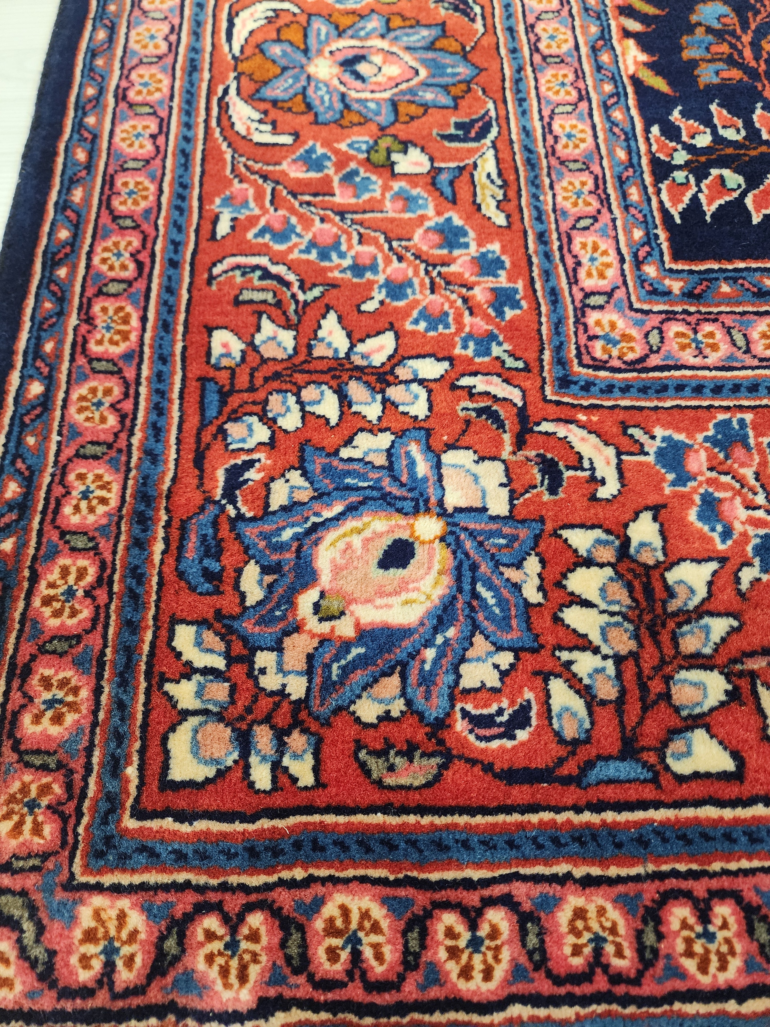 antique Anatolian Wool Large Area Rug — edge weave