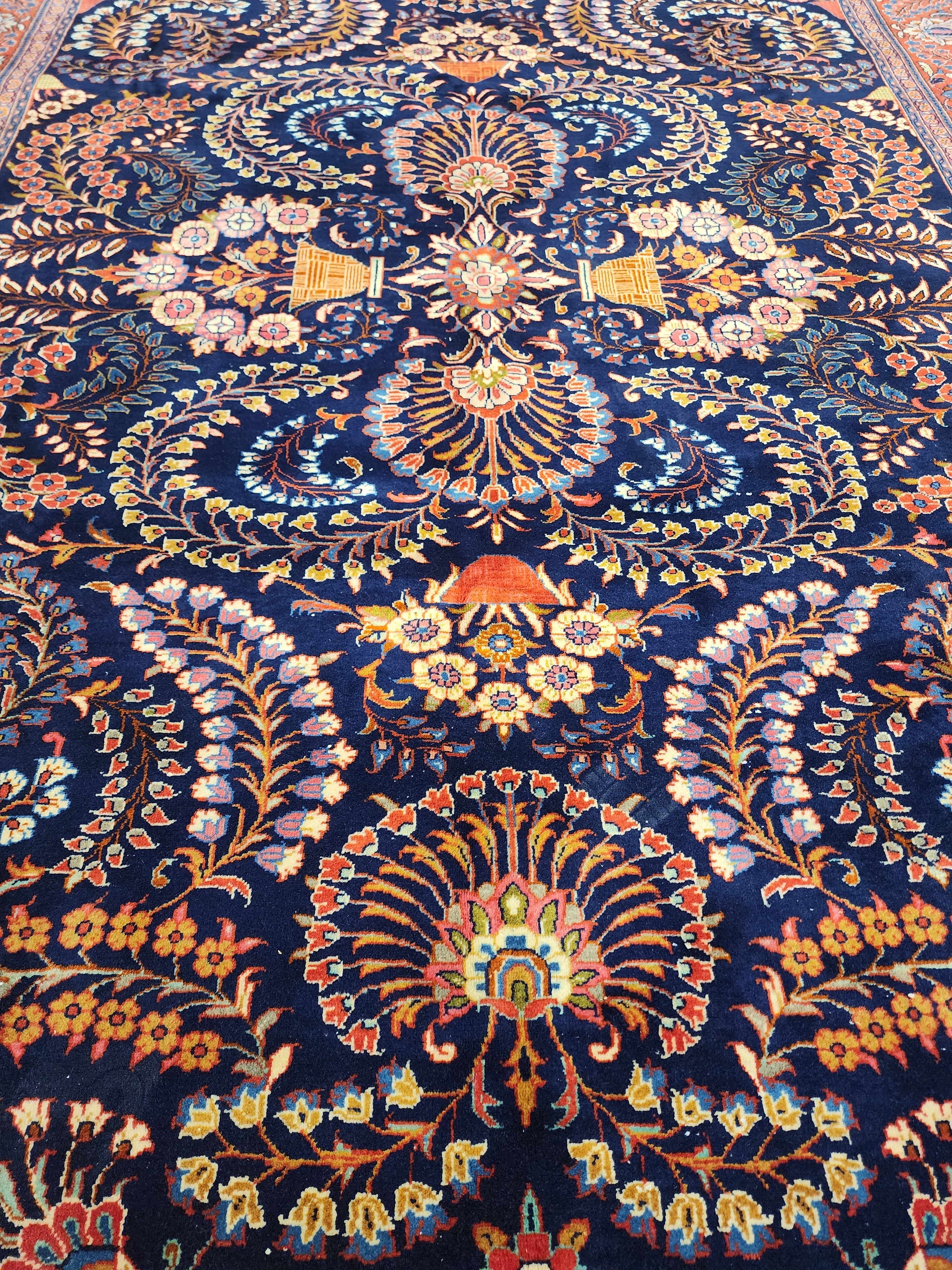 antique Anatolian Wool Large Area Rug — back view