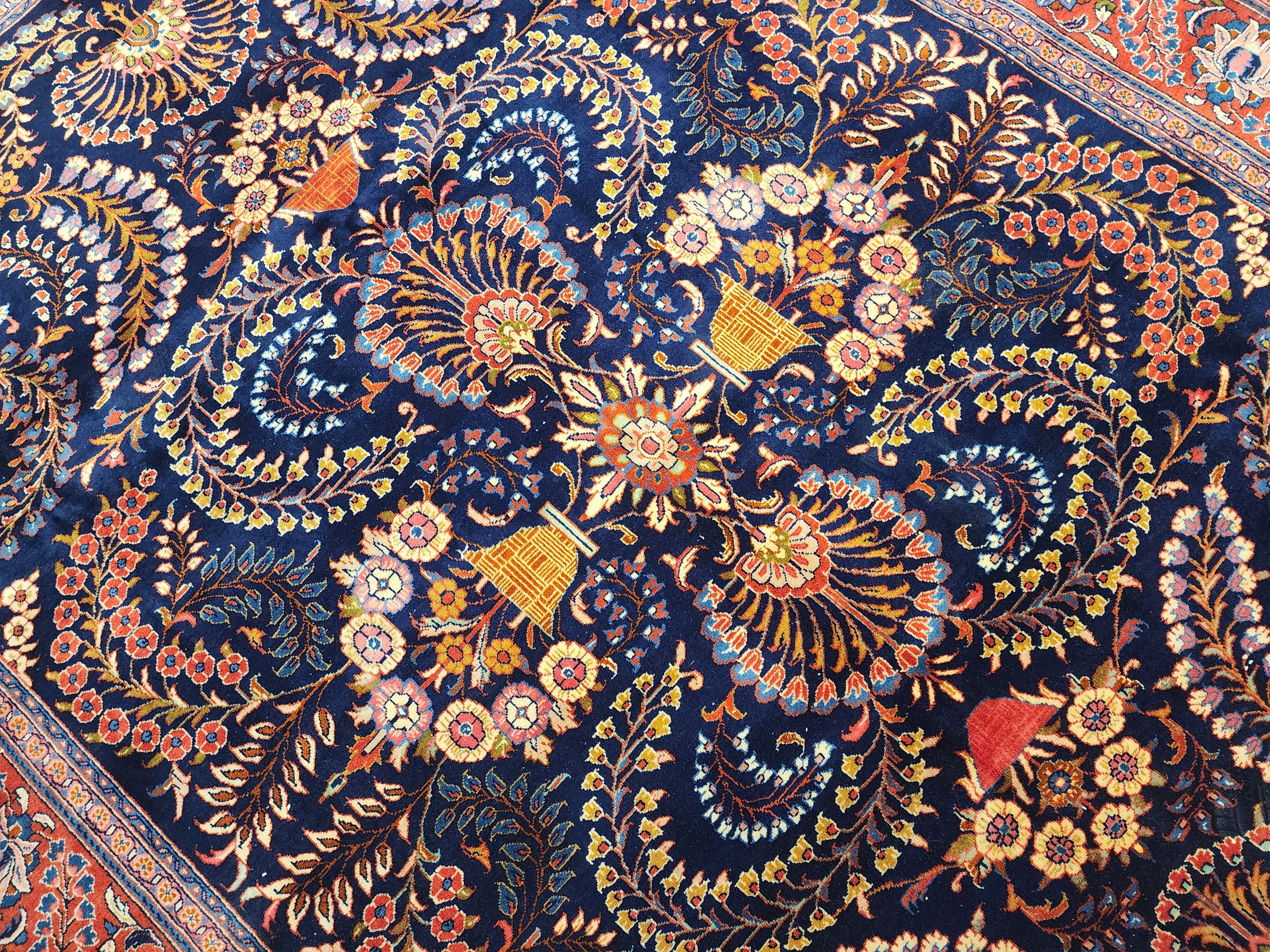 antique Anatolian Wool Large Area Rug — pile detail