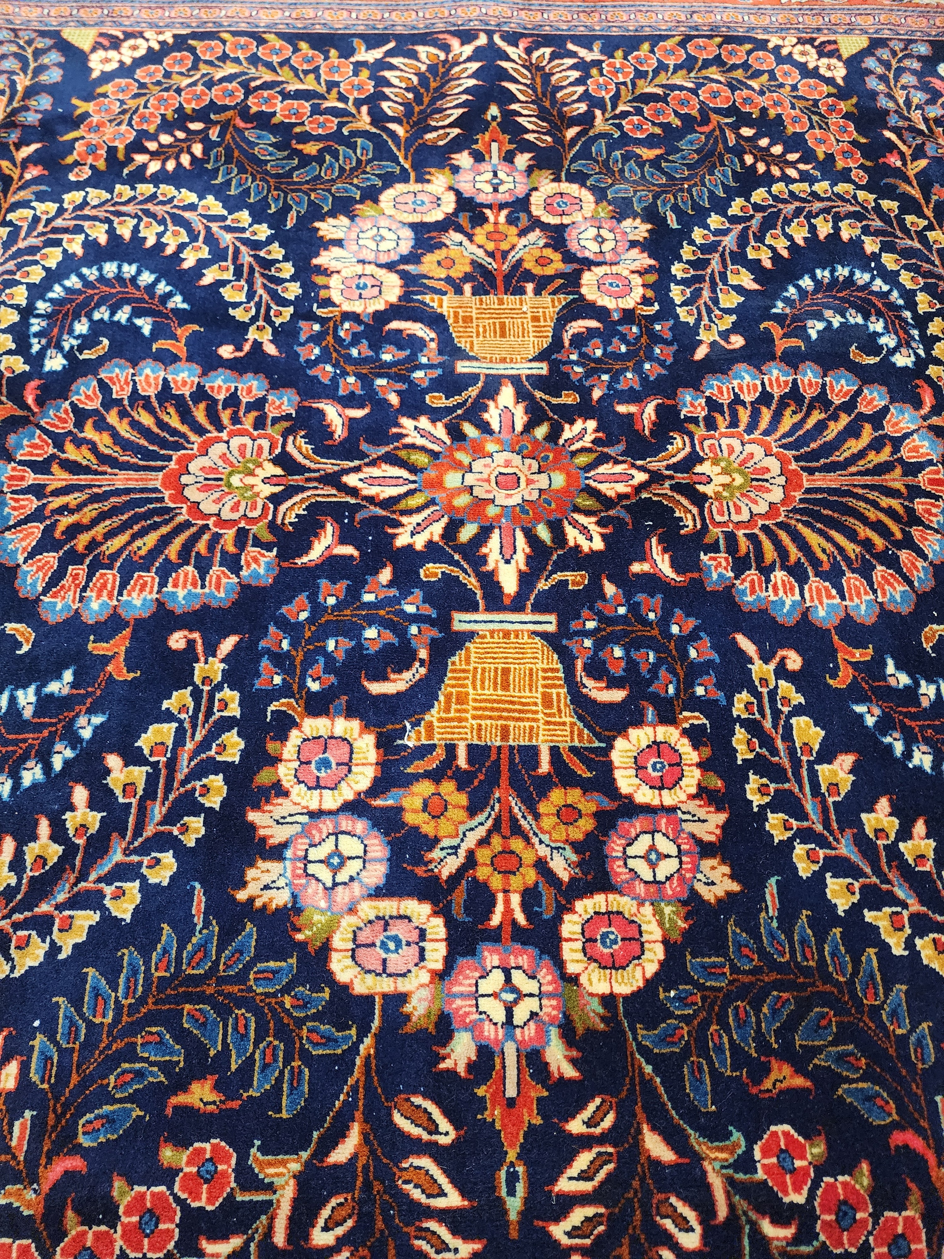 antique Anatolian Wool Large Area Rug — colour close-up
