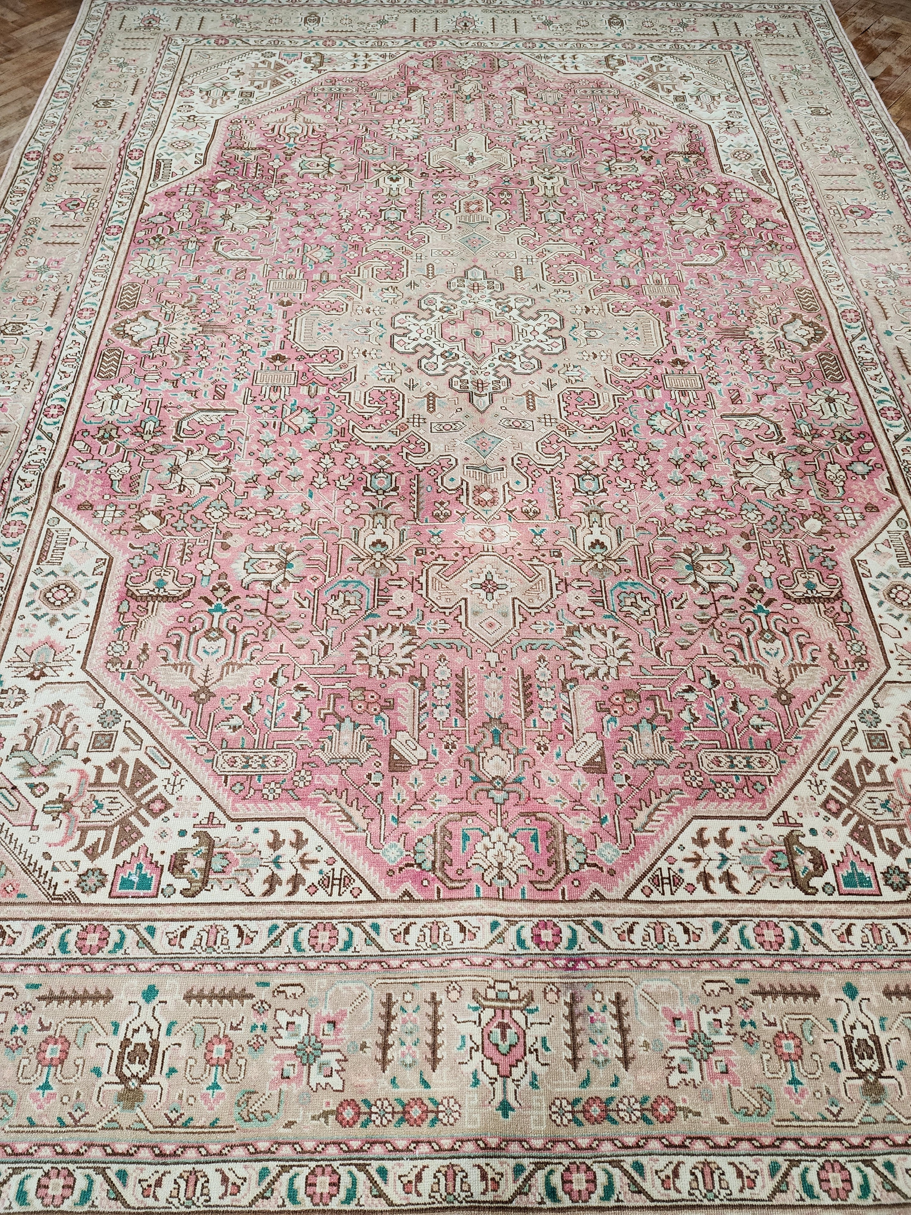 vintage Kayseri Wool Large Area Rug — back view