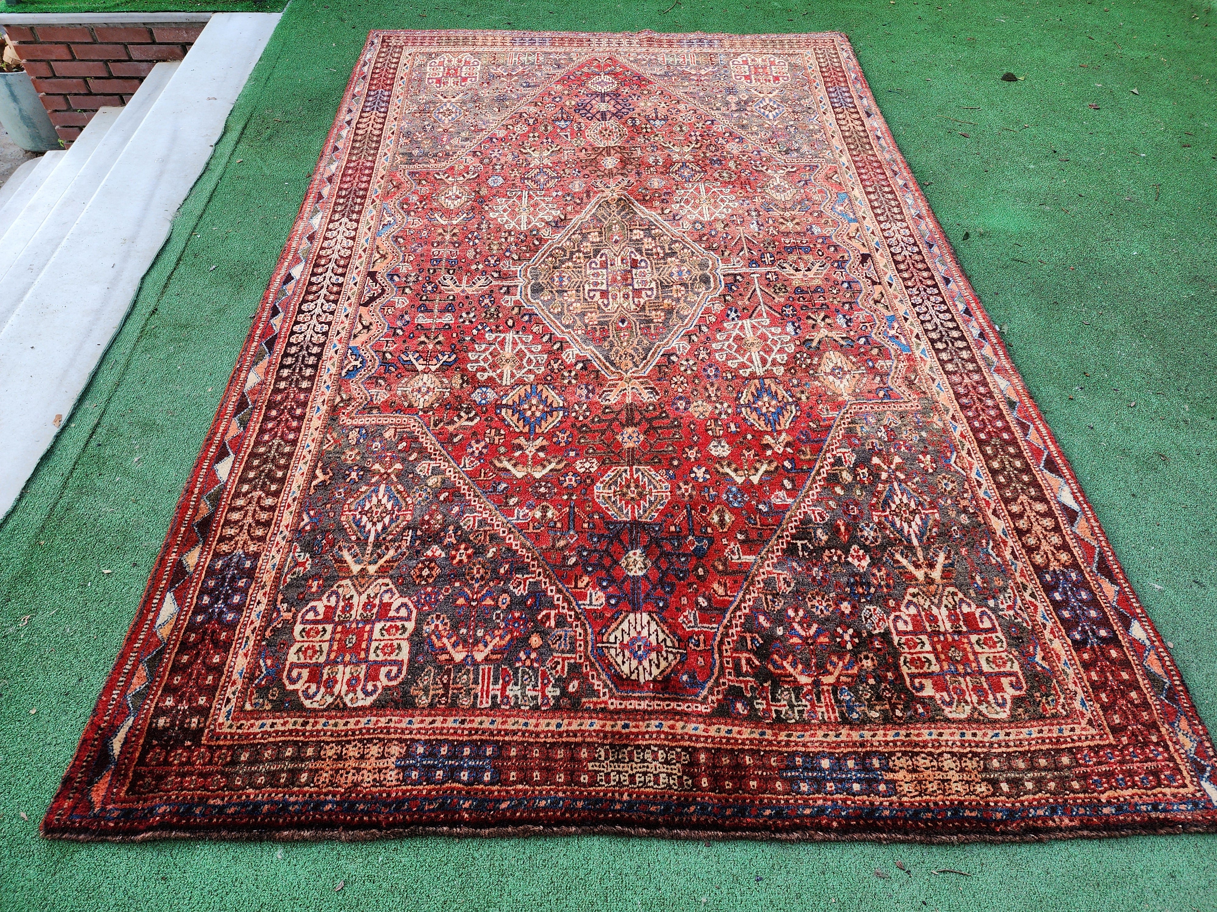 antique Anatolian Wool Area Rug — detail texture