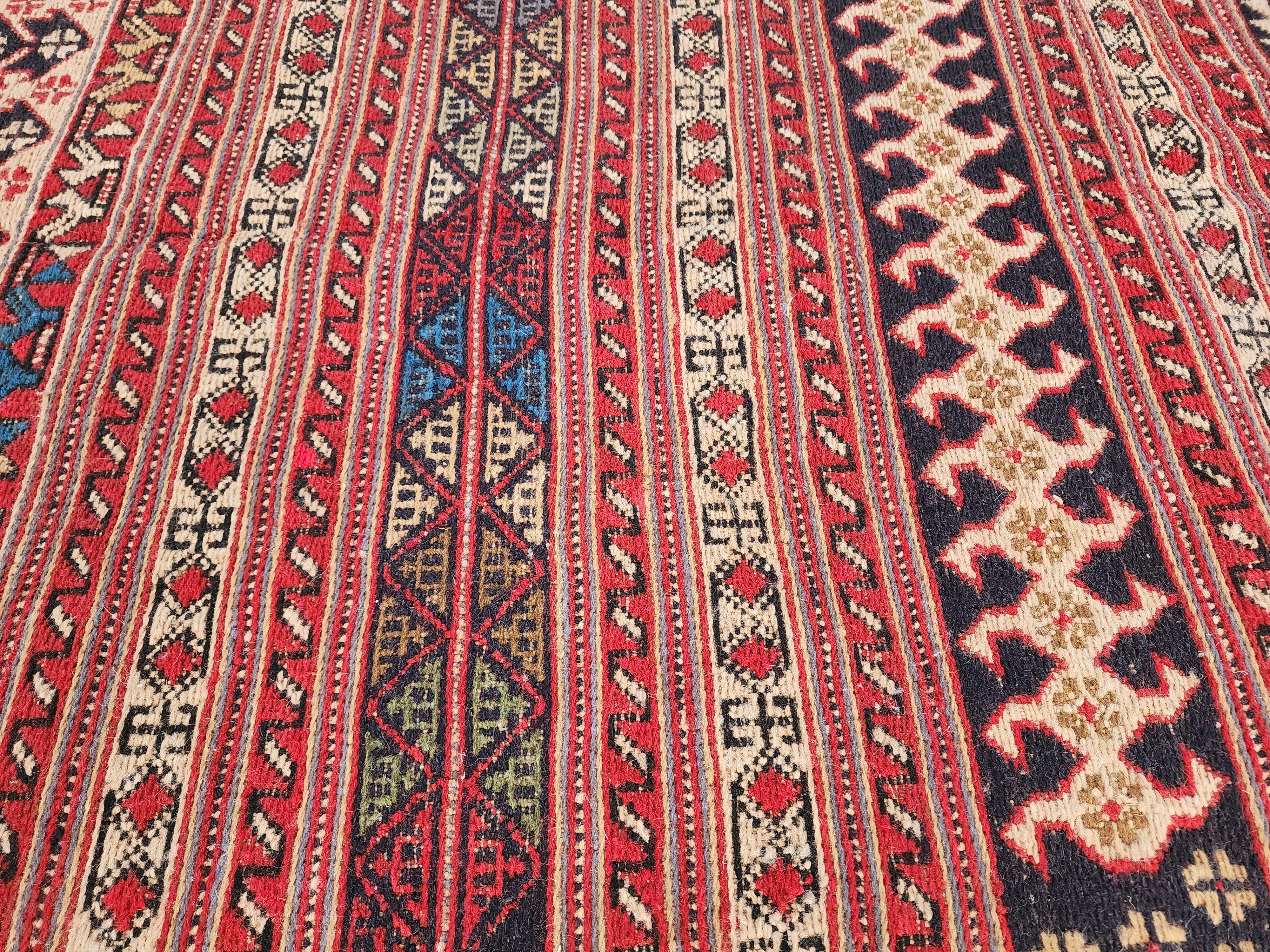 Traditional Rahra Rug with Horizontal Bands, 4 ft 9 in x 3 ft 6 in