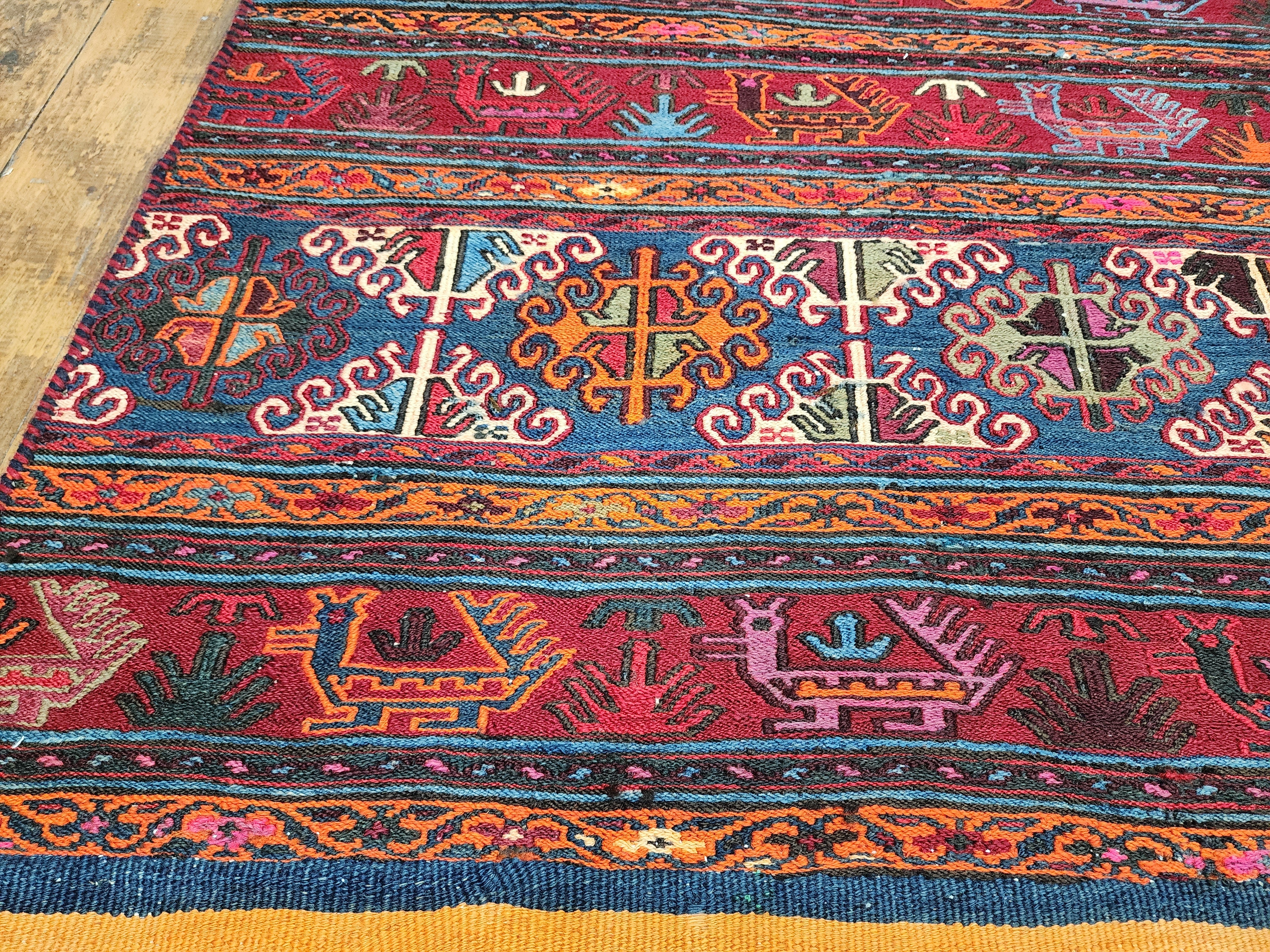 Embroidery Nomadic Besik Rug, 3'5''x4'11''