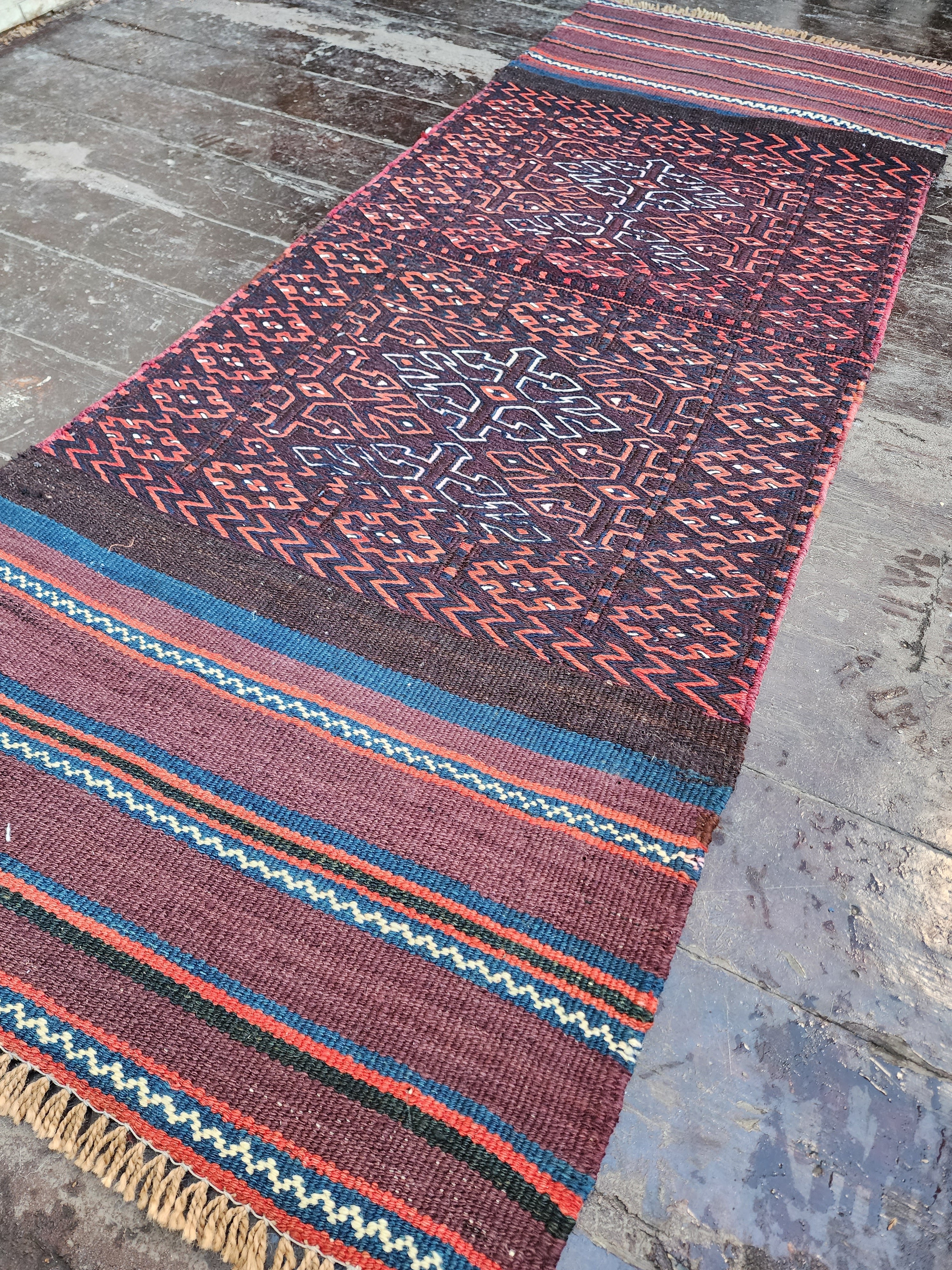 vintage Kilim Wool Runner Rug — in setting