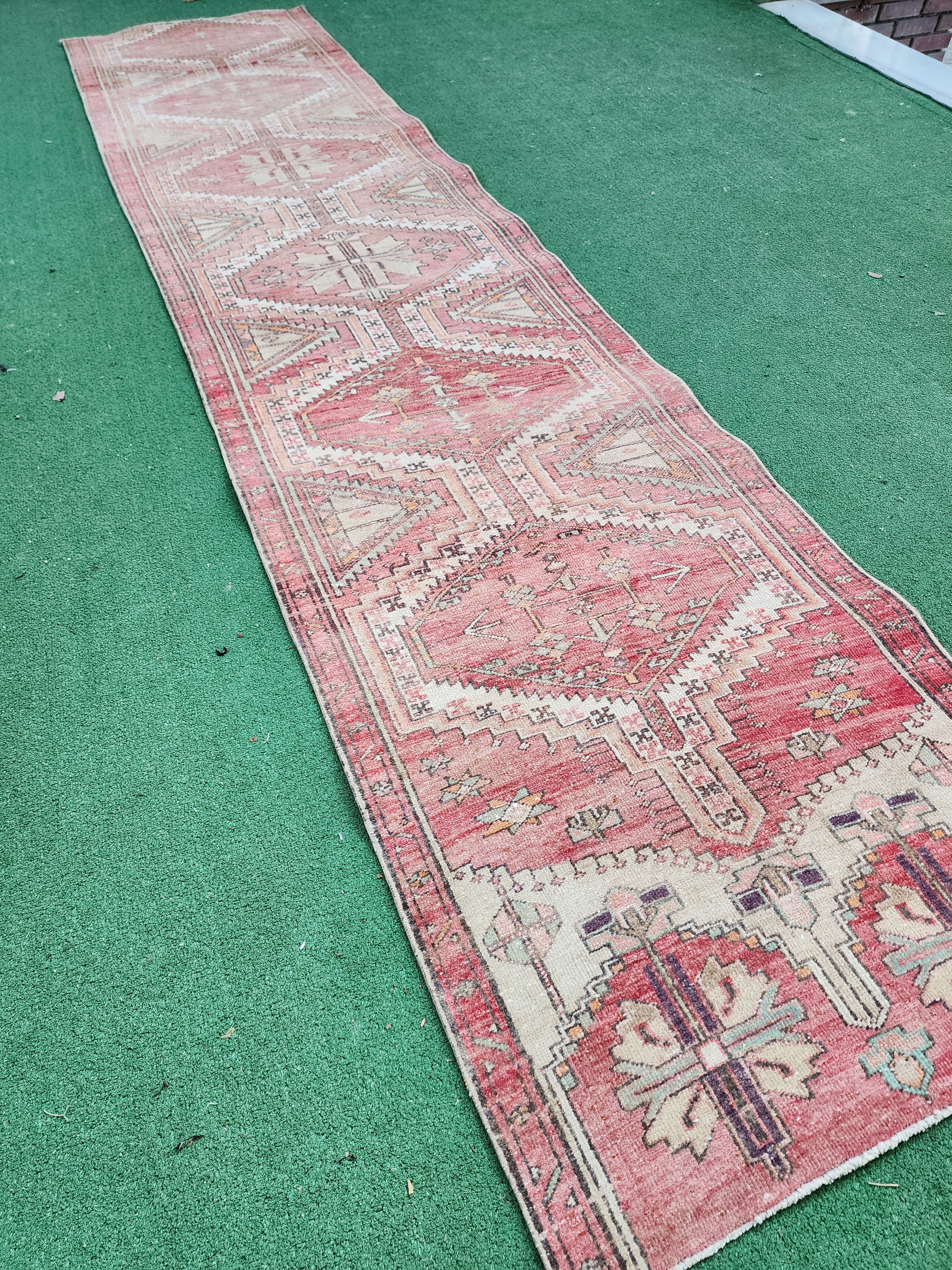 vintage Persian Runner Rug — back view