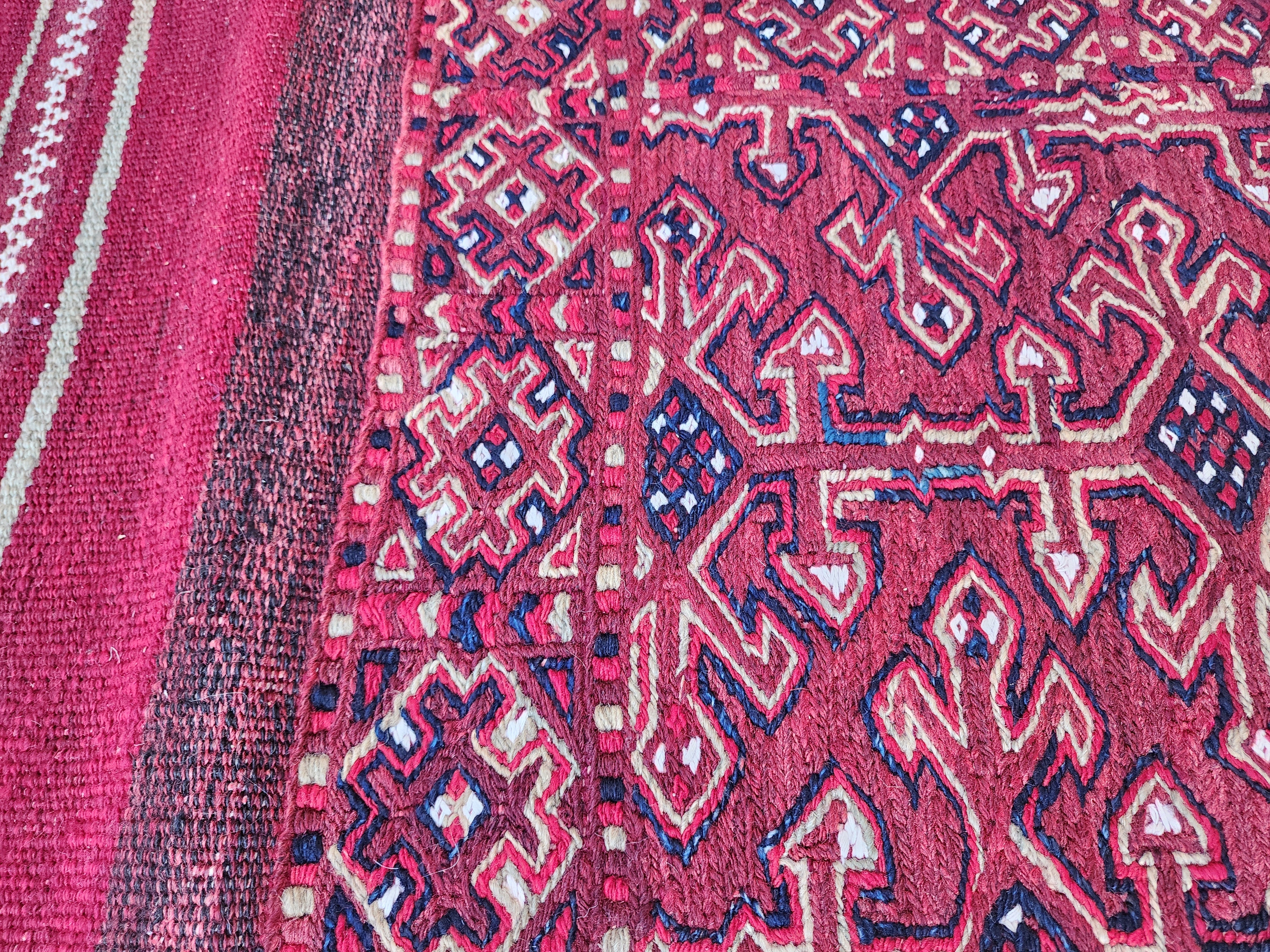 Vintage Kilim Runner Rug 6 x 2 ft Persian Handmade Natural Wool Rug. Boho Rustic Hallway Passage Rug, Embroidered Cicim Turkish Corridor Rug