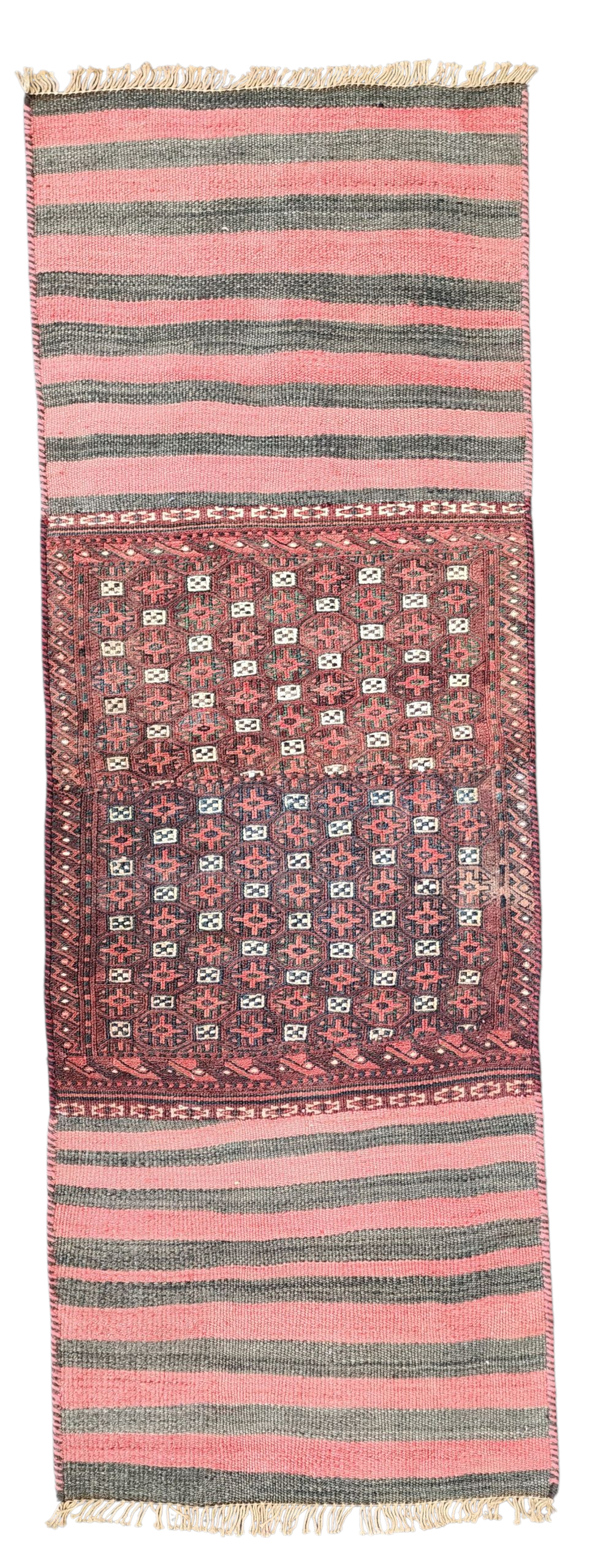 Vintage Kilim Runner Rug: 6x2 ft Handmade Wool Turkish Corridor Rug