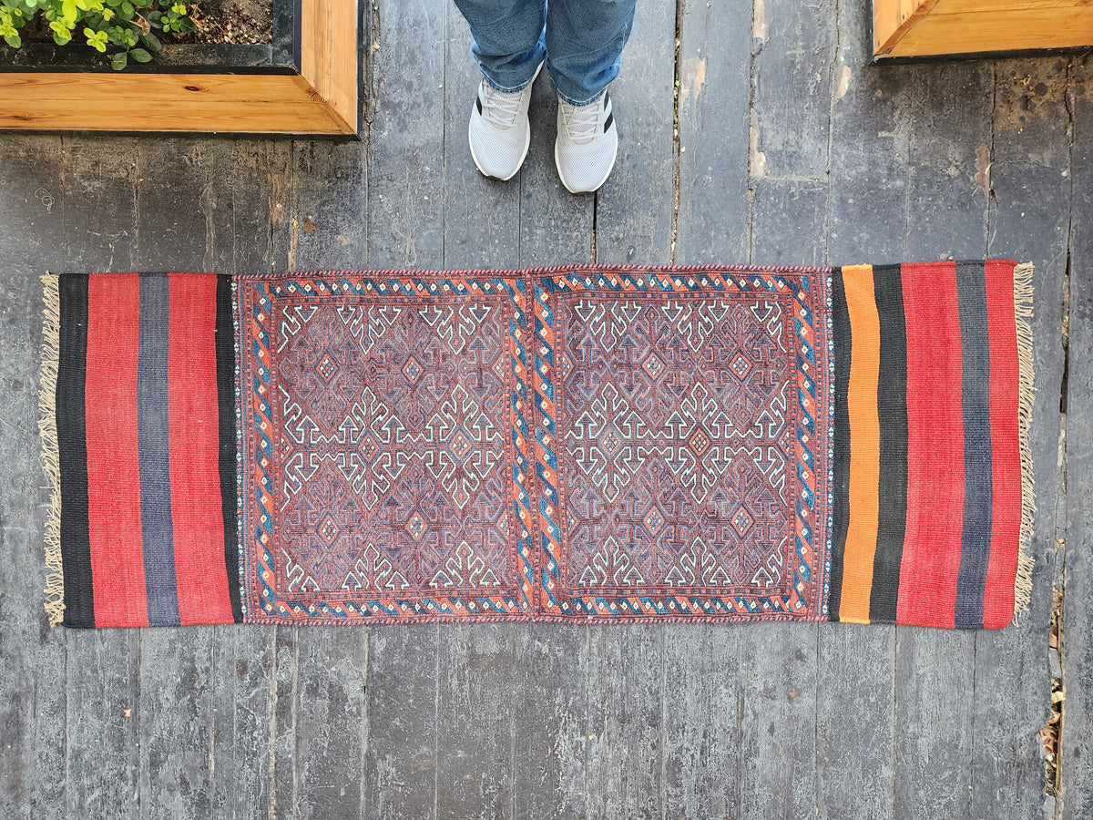 vintage Kilim Wool Runner Rug — detail texture