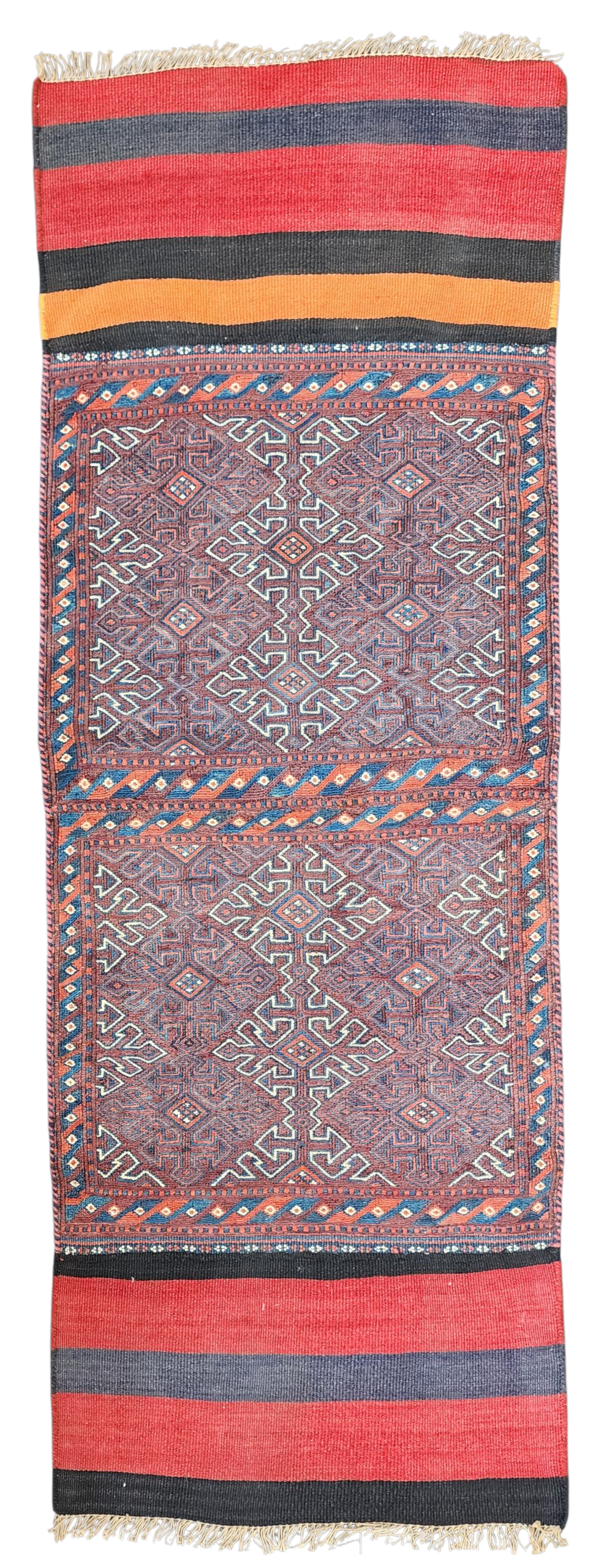 Vintage Kilim Runner Rug: 6x2 ft Handmade Wool Turkish Corridor Rug