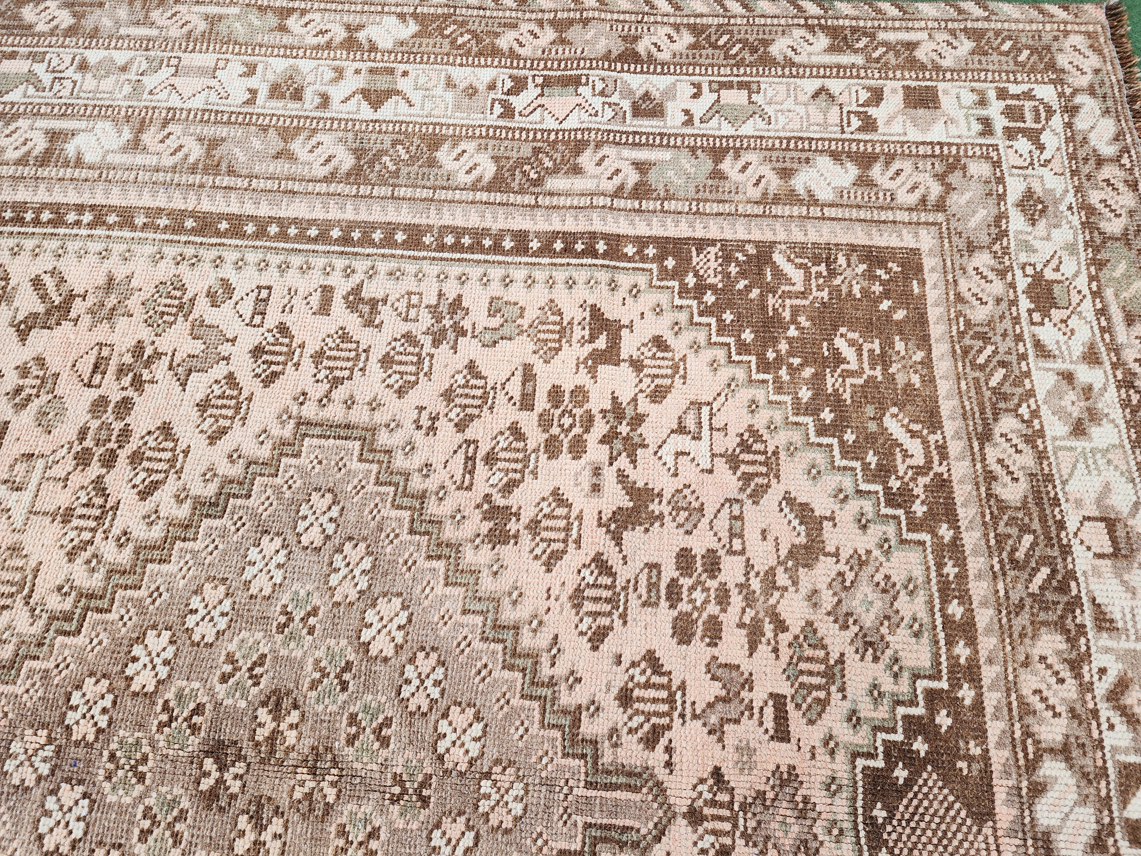 vintage Anatolian Wool Large Area Rug — edge weave