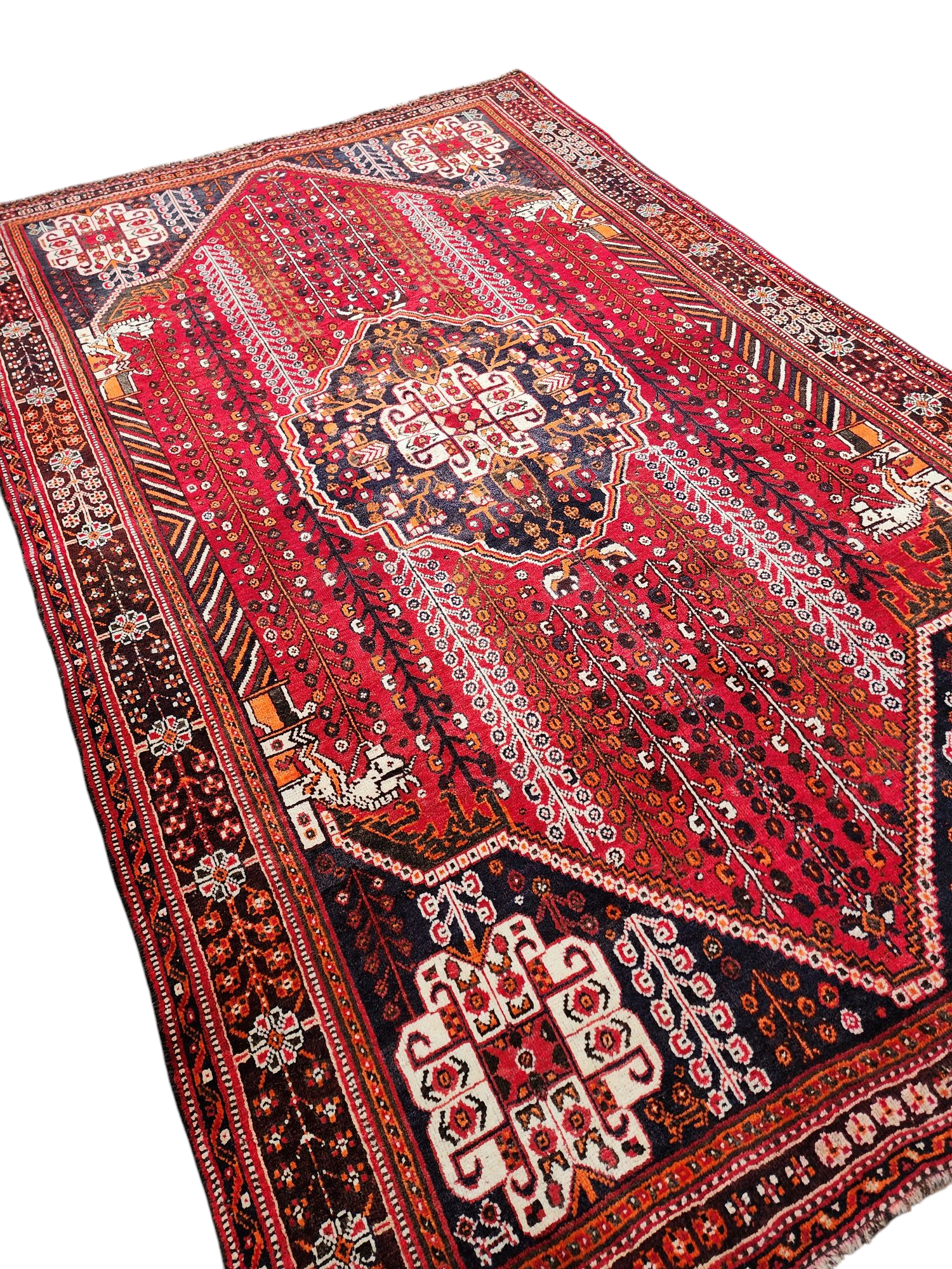 vintage Persian Area Rug — back view