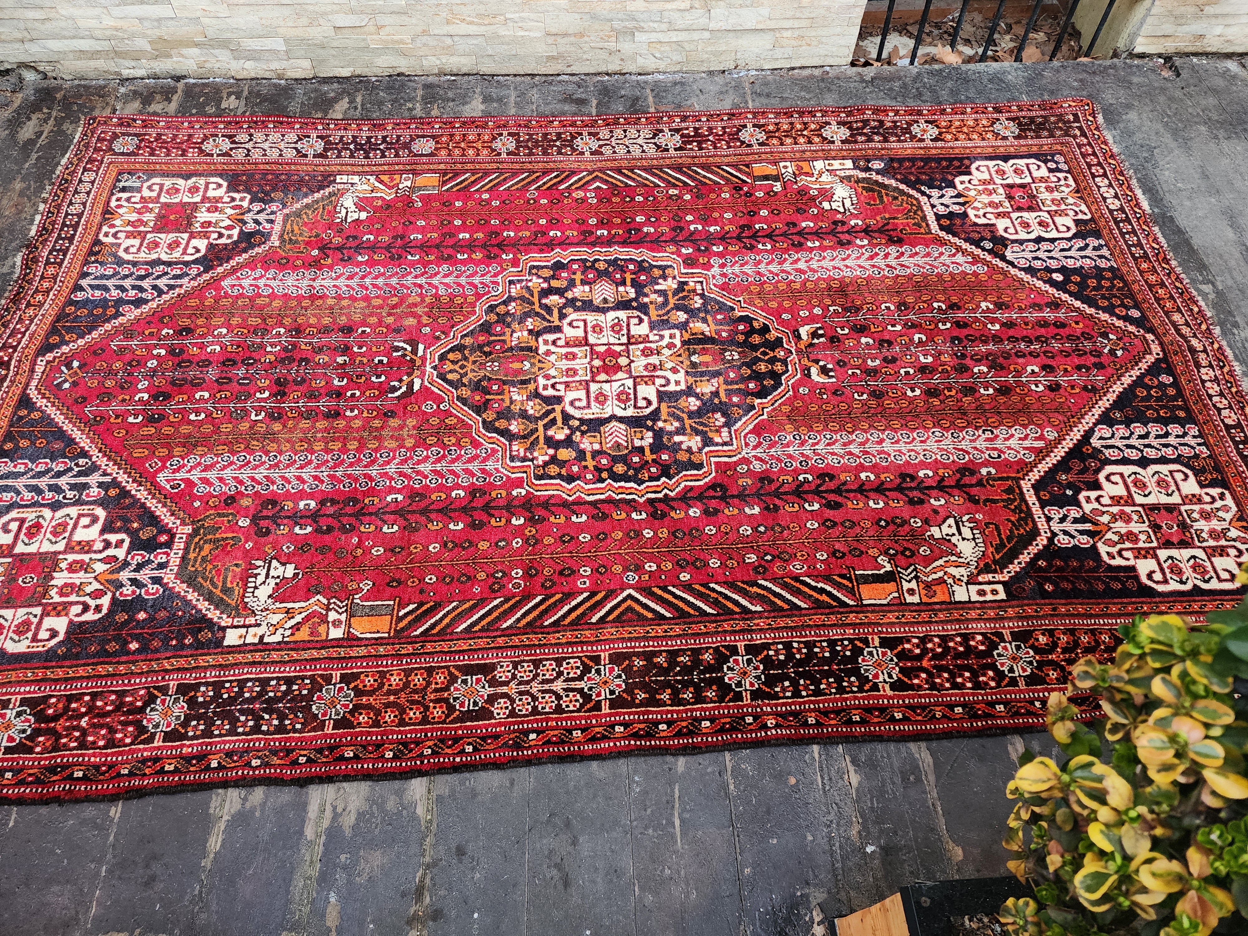 vintage Persian Area Rug — styled view