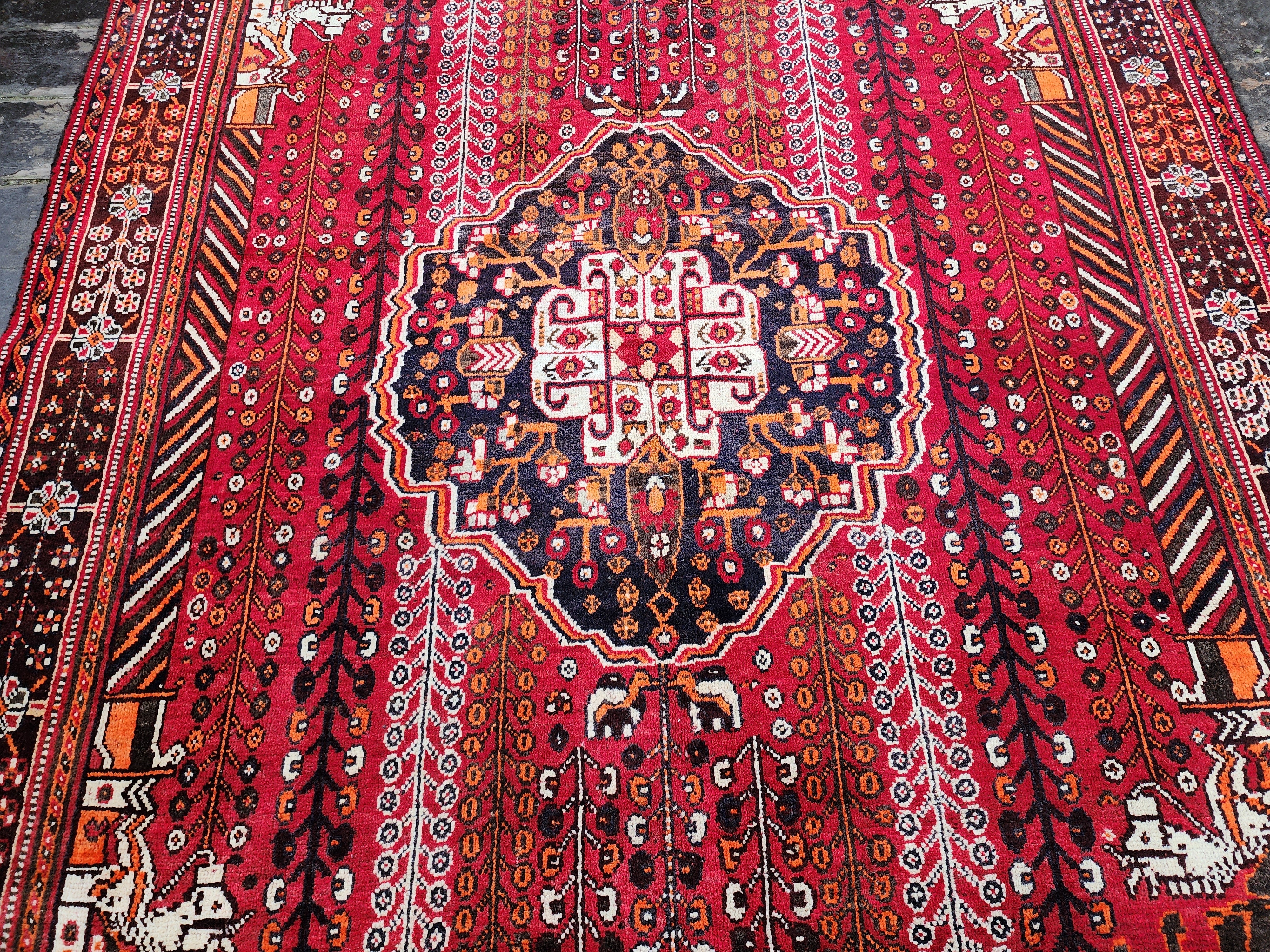 vintage Persian Area Rug — pattern close-up
