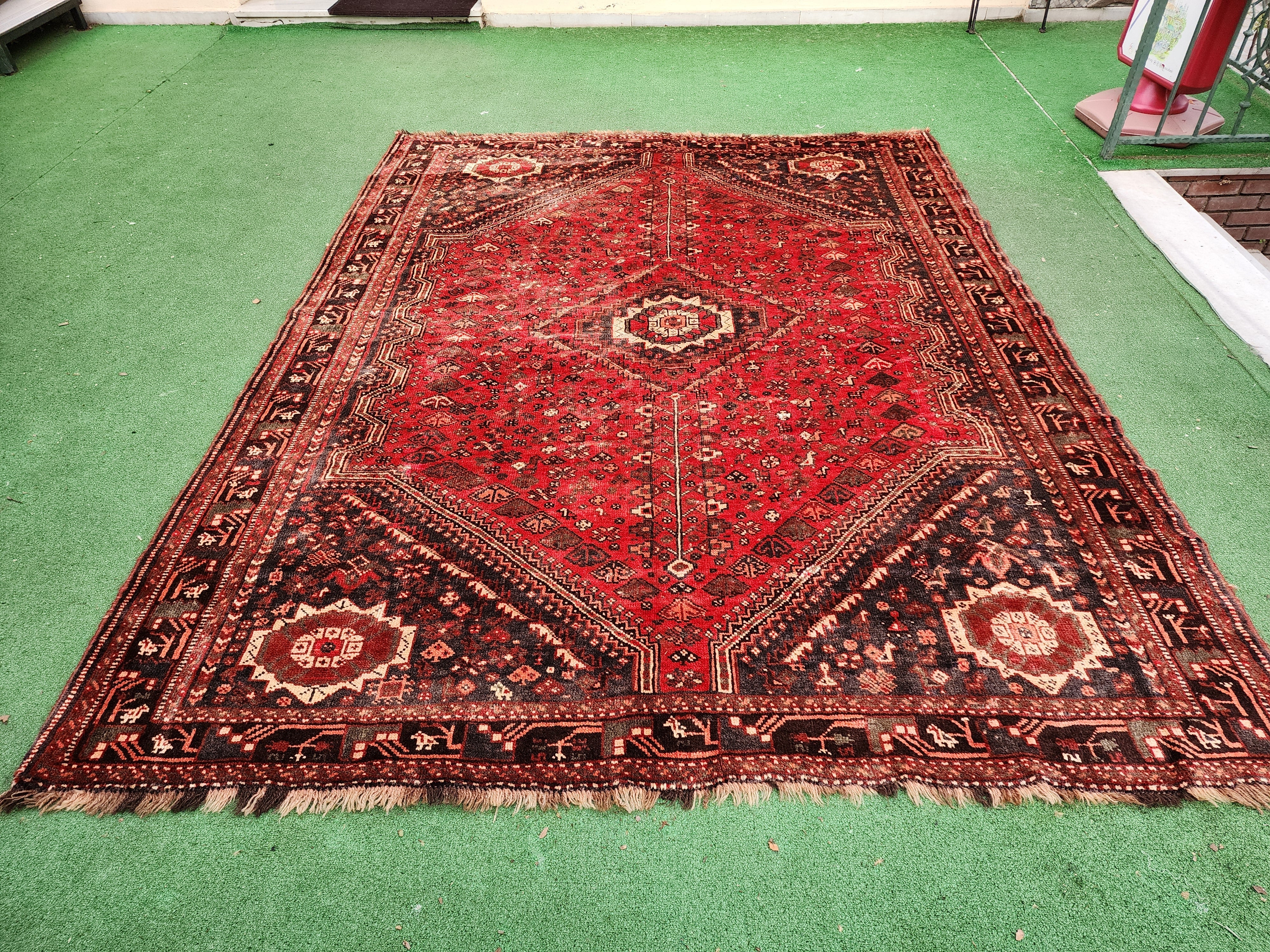vintage Persian Large Area Rug — detail texture