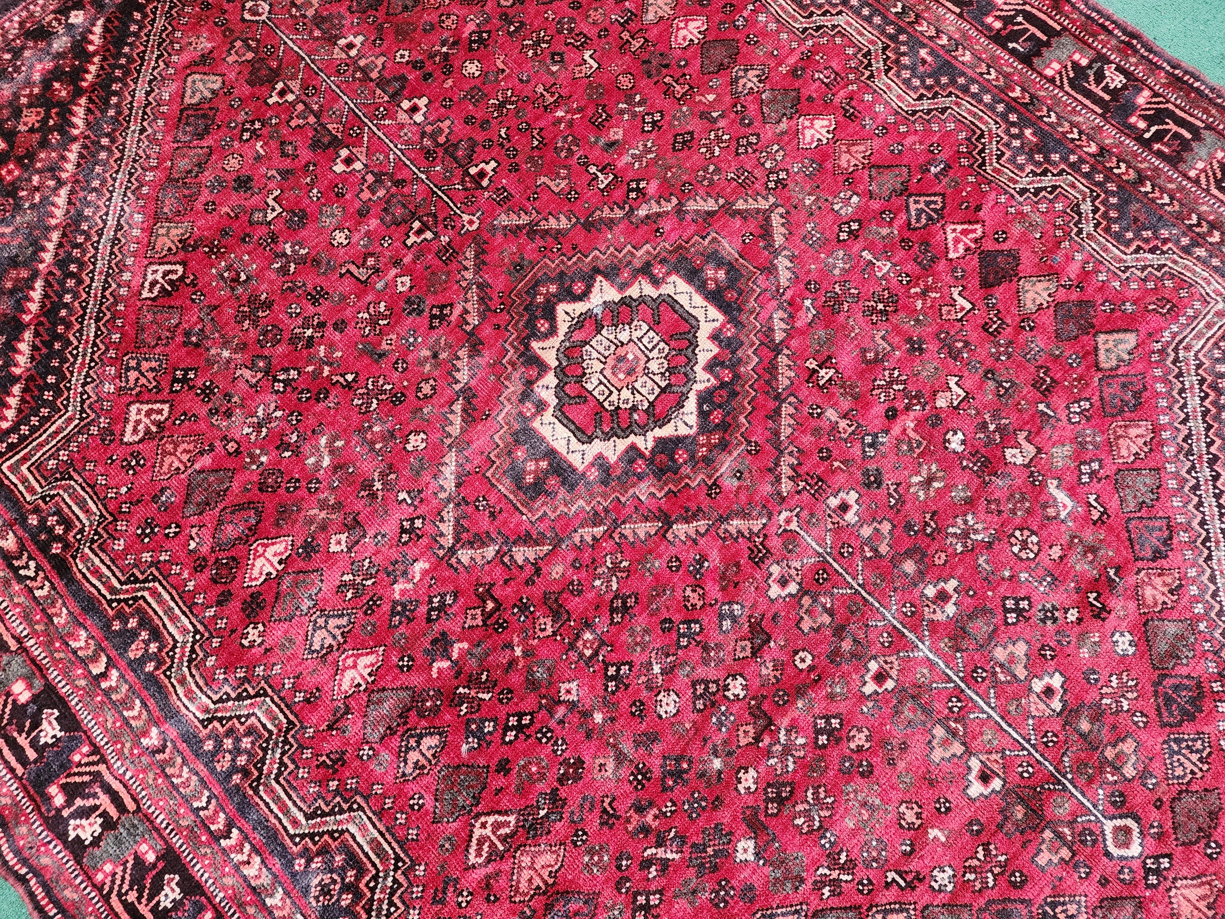 vintage Persian Large Area Rug — border pattern