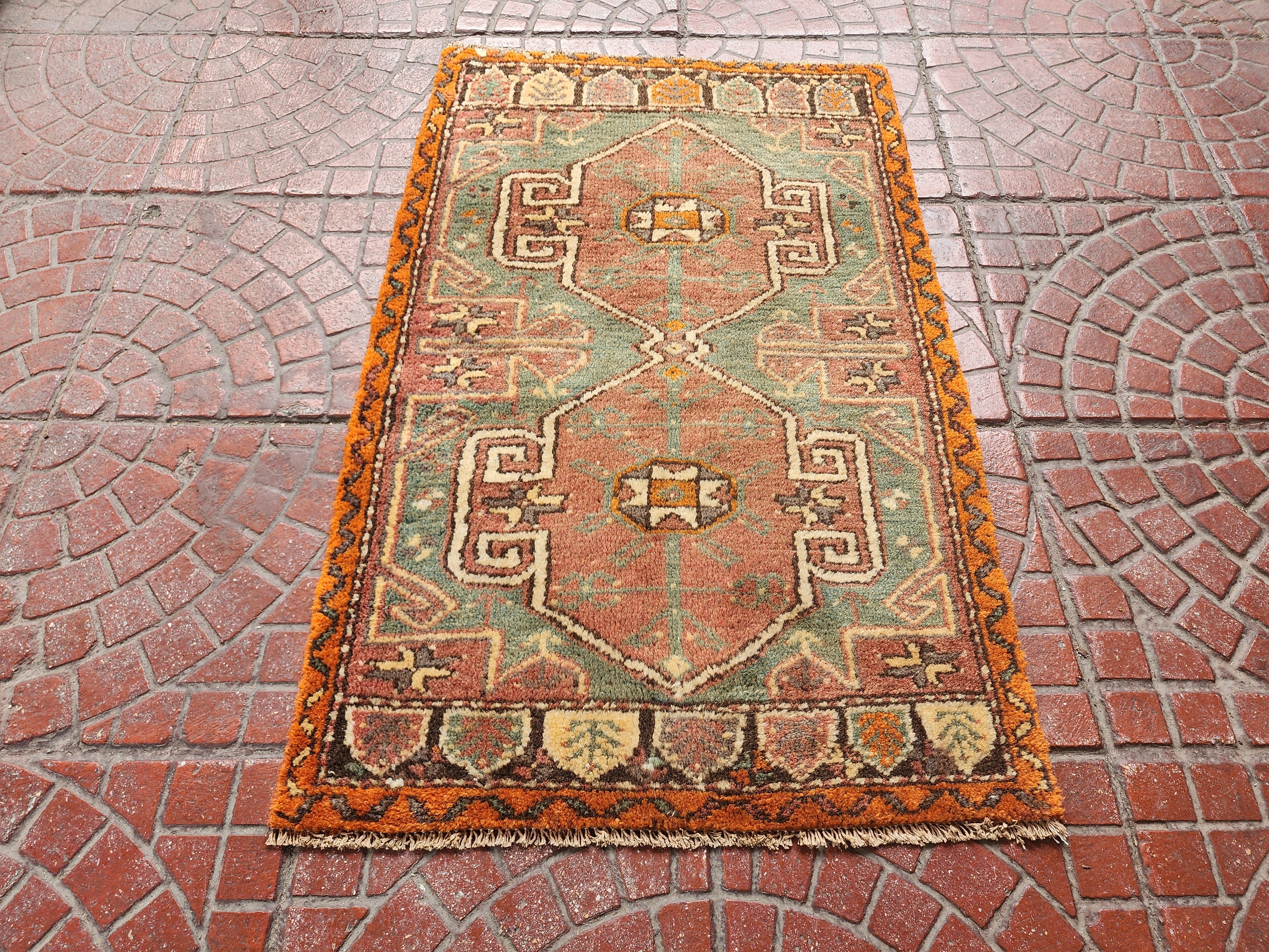 vintage Anatolian Small Rug — detail texture