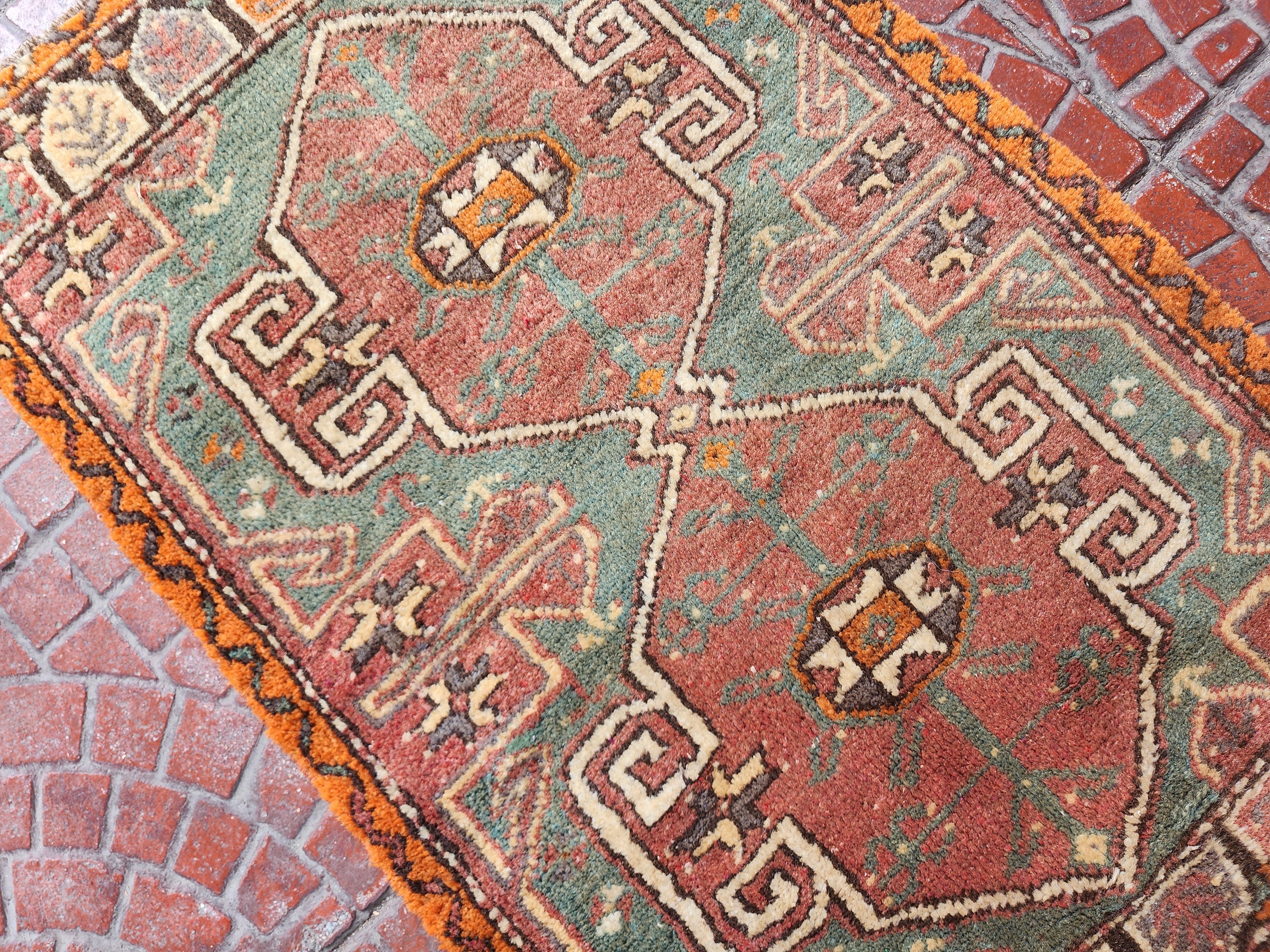 vintage Anatolian Small Rug — pattern close-up