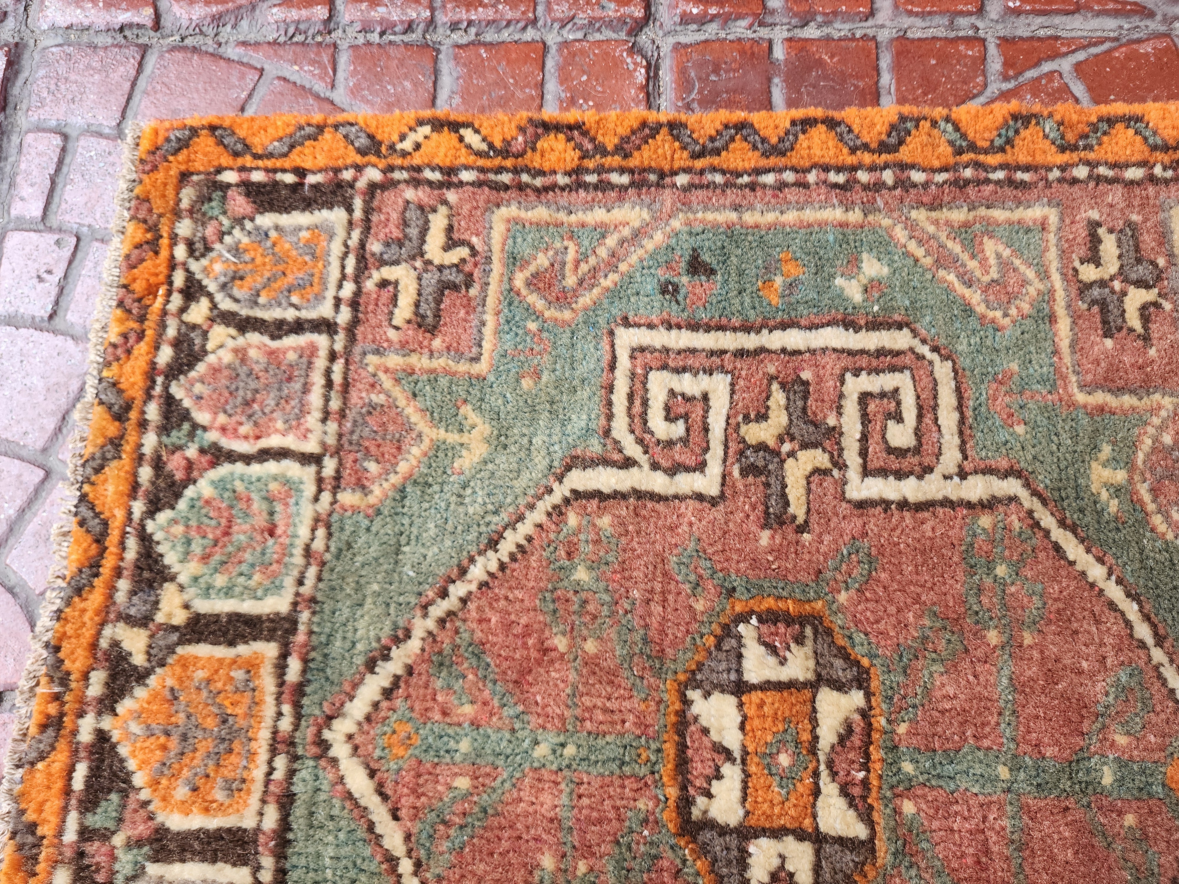 vintage Anatolian Small Rug — edge weave