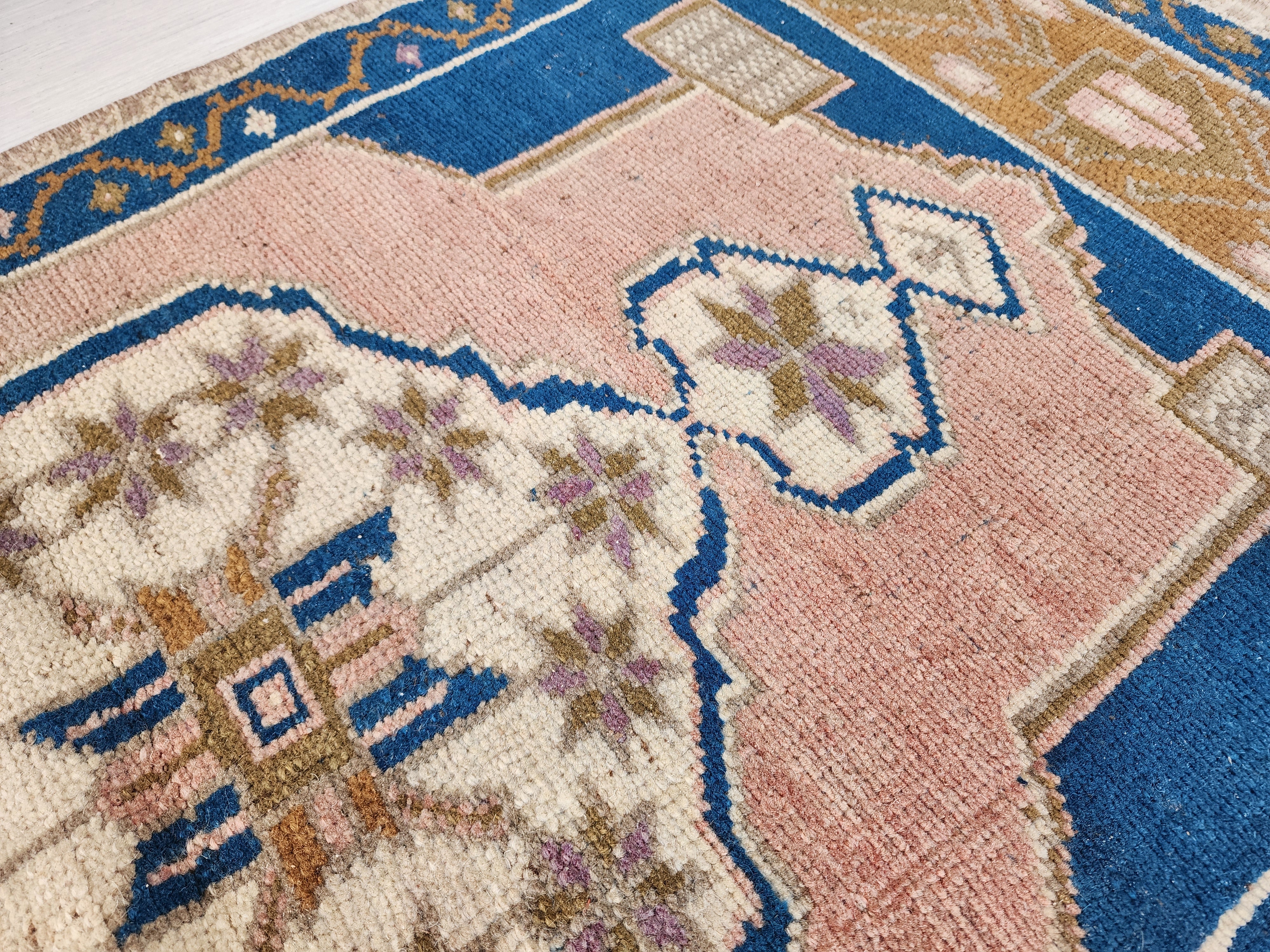 Antique Turkish Runner Rug with Star Medallion,Width: 1'7''x3'6''