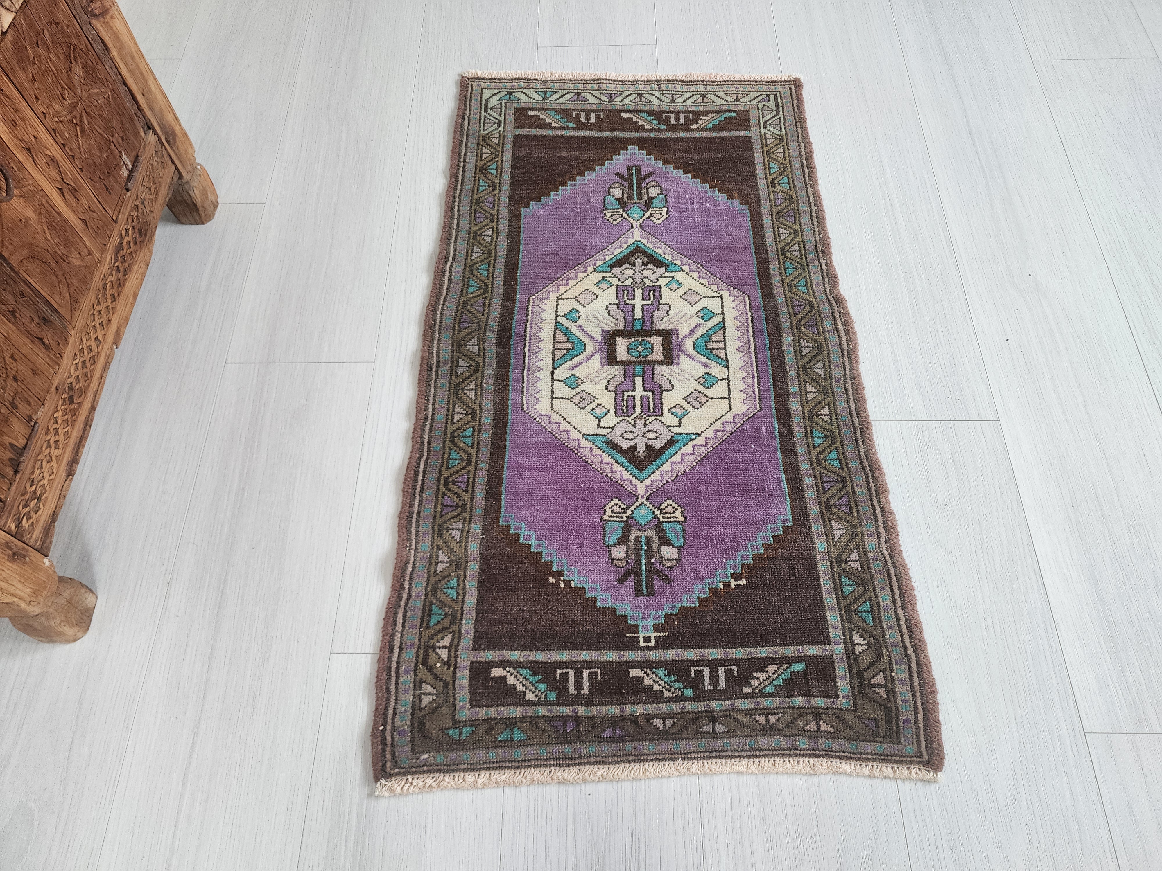 Vintage Turkish Small Rug, 3 ft 3 in x 1 ft 9 in,