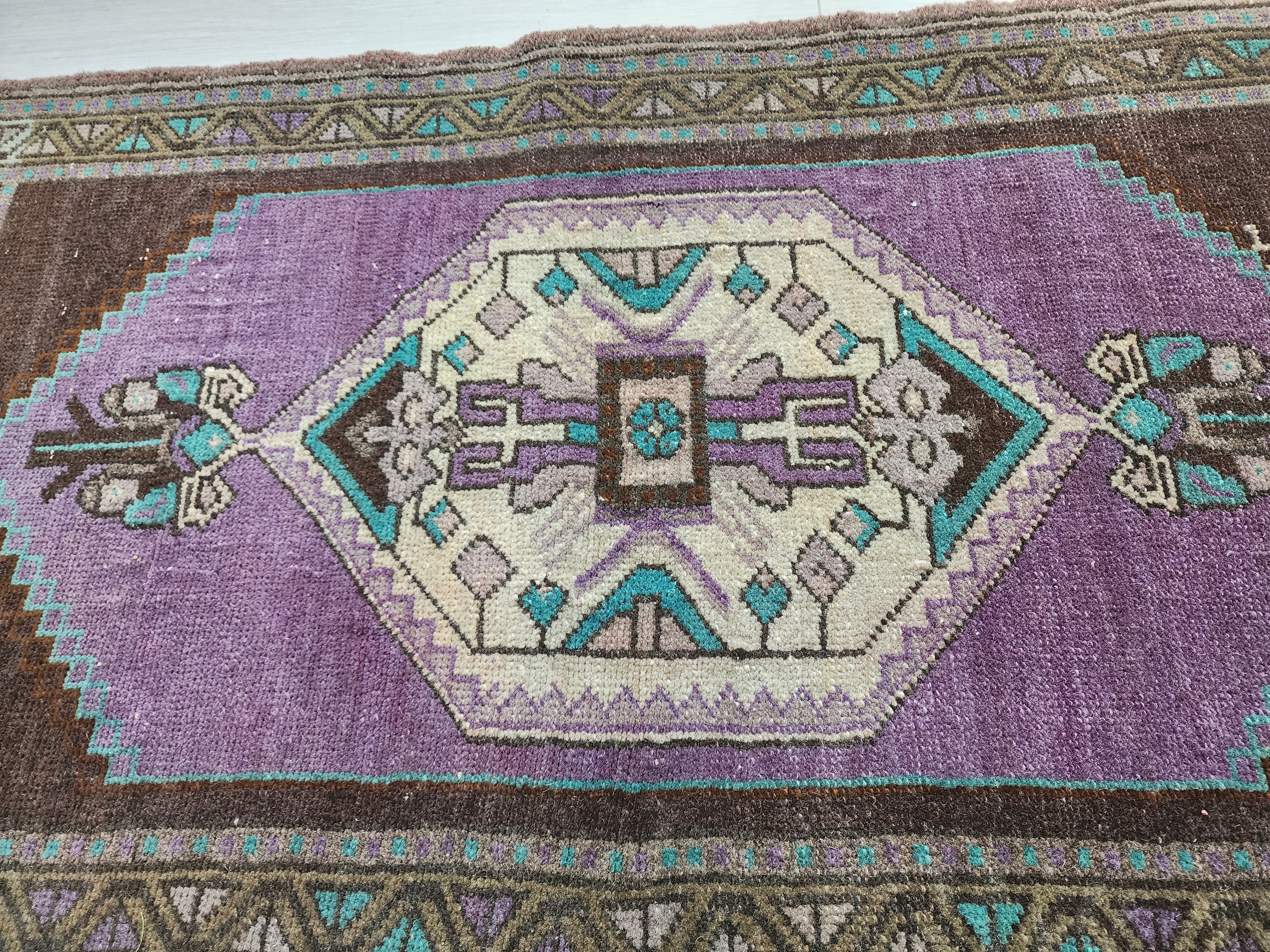 Vintage Turkish Small Rug, 3 ft 3 in x 1 ft 9 in,