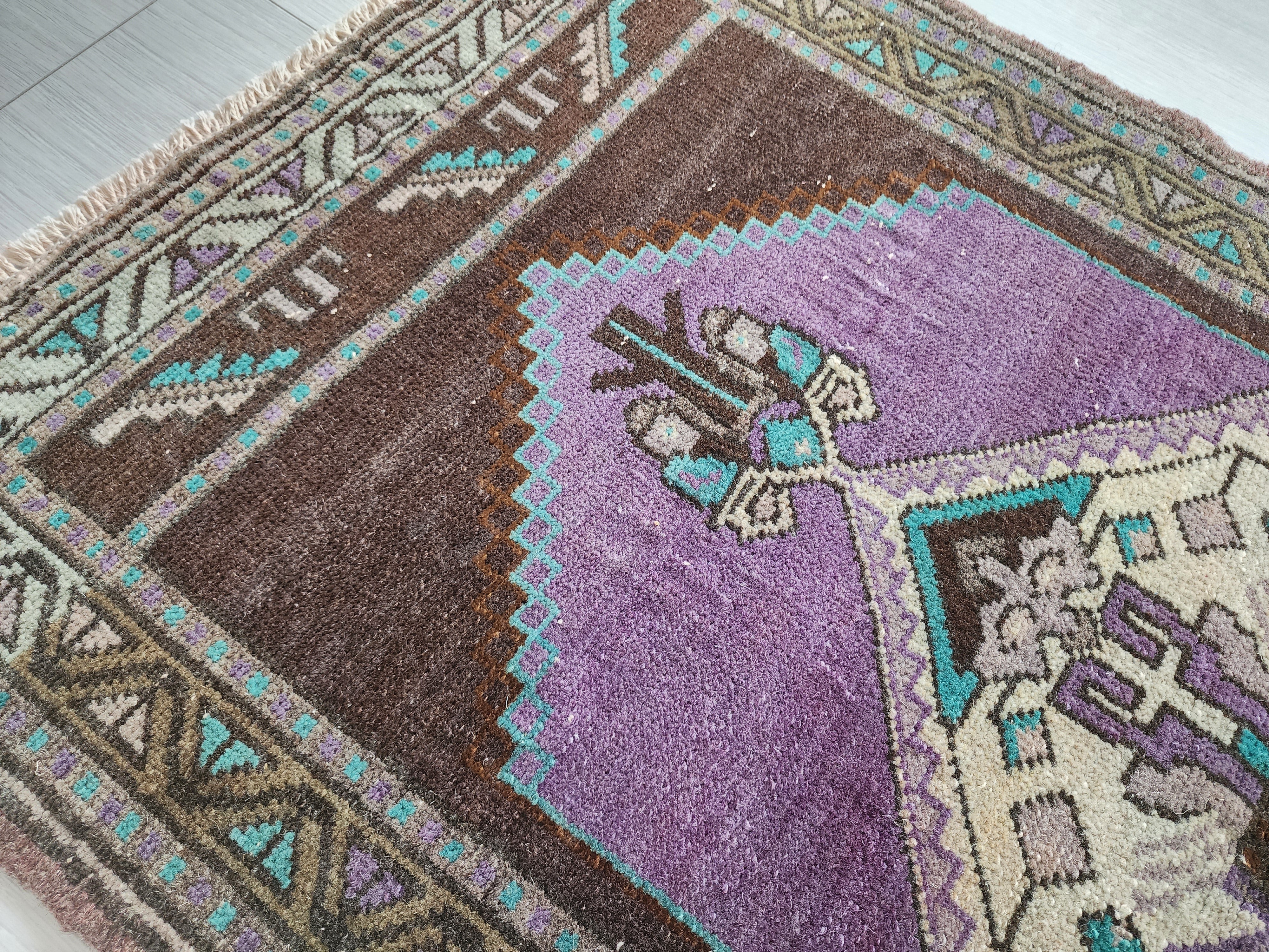 Vintage Turkish Small Rug, 3 ft 3 in x 1 ft 9 in,