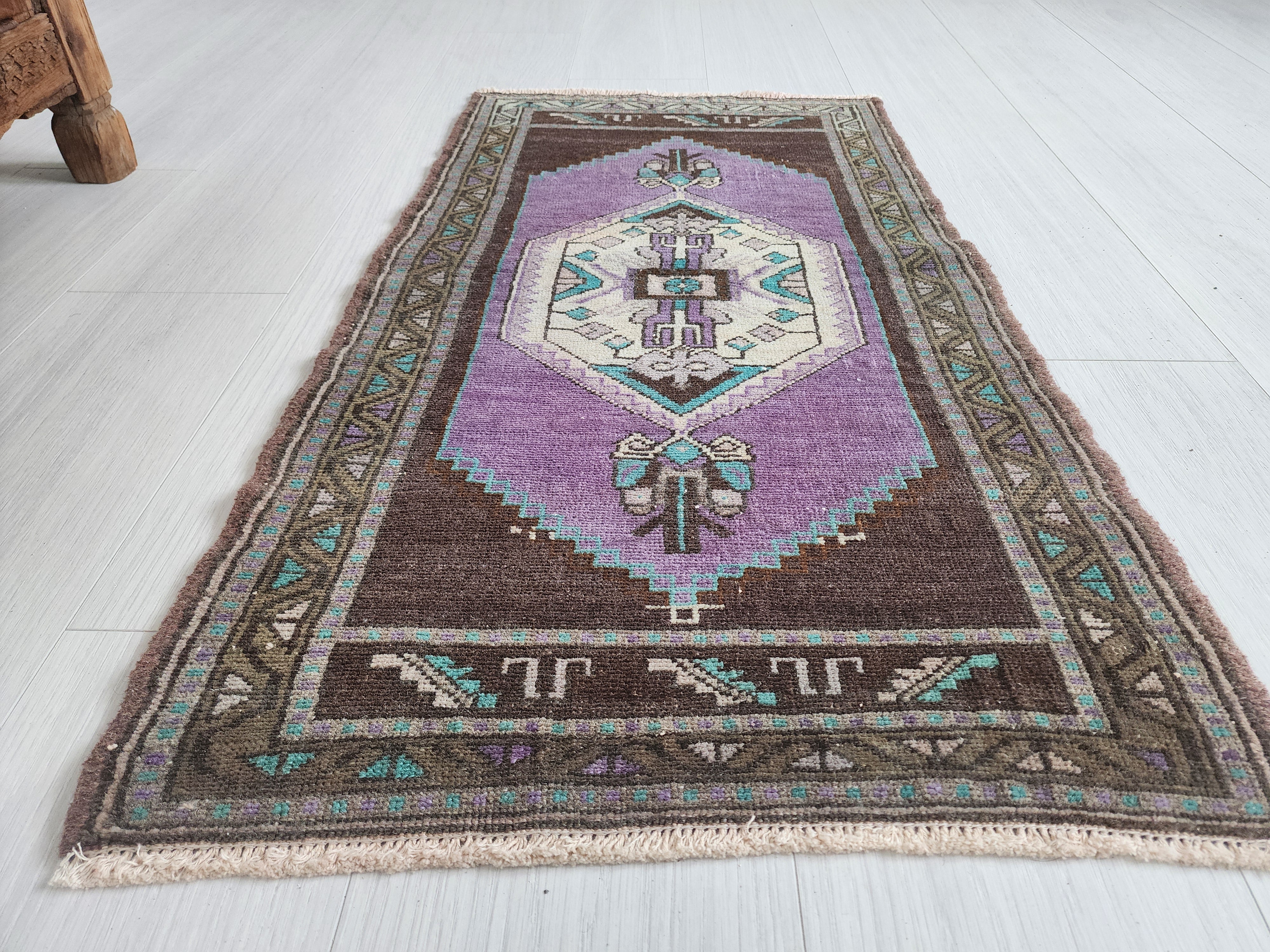 Vintage Turkish Small Rug, 3 ft 3 in x 1 ft 9 in,
